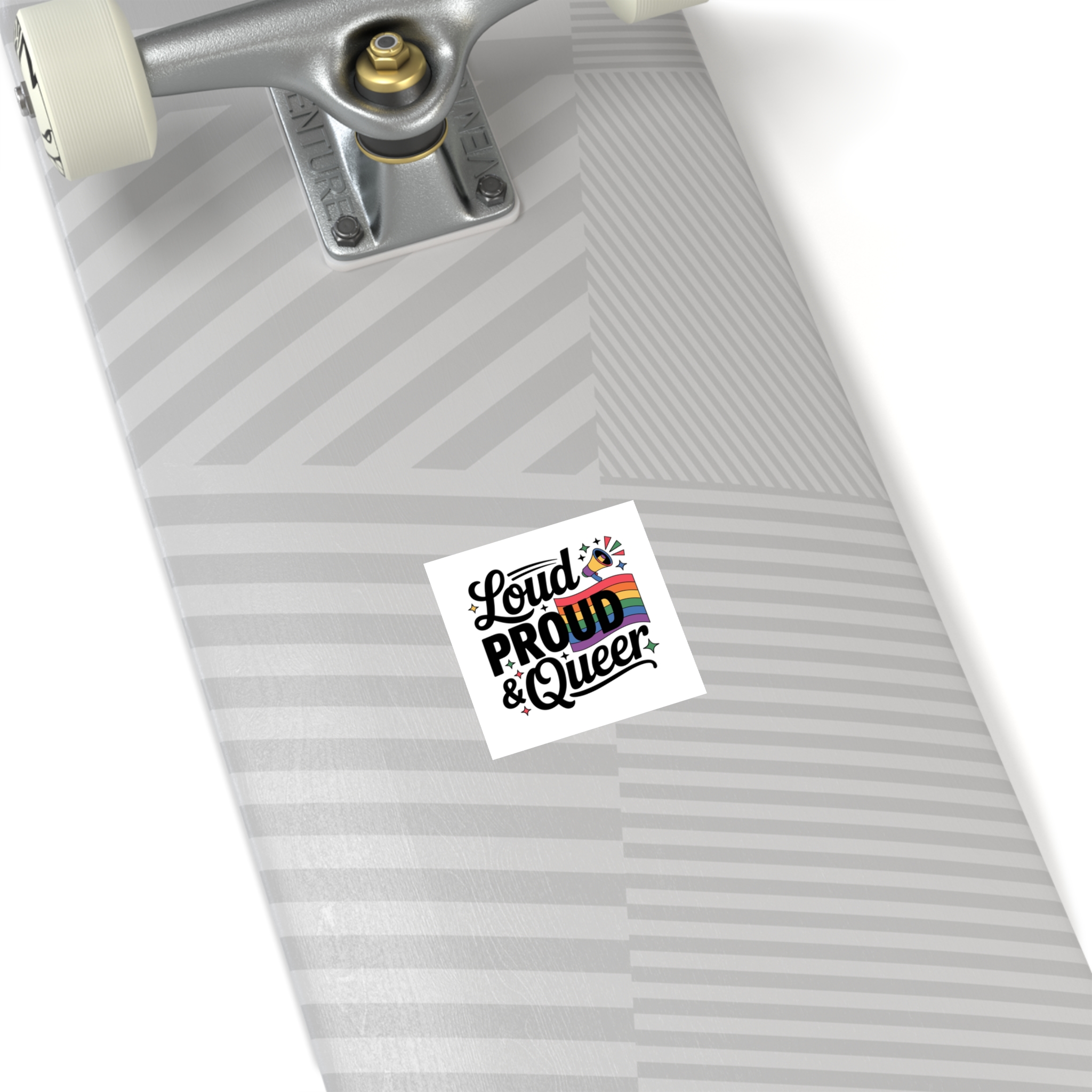Loud Proud Queer T Shirt Design Isolated White Background2 Laminate Stickers Square - Image 12