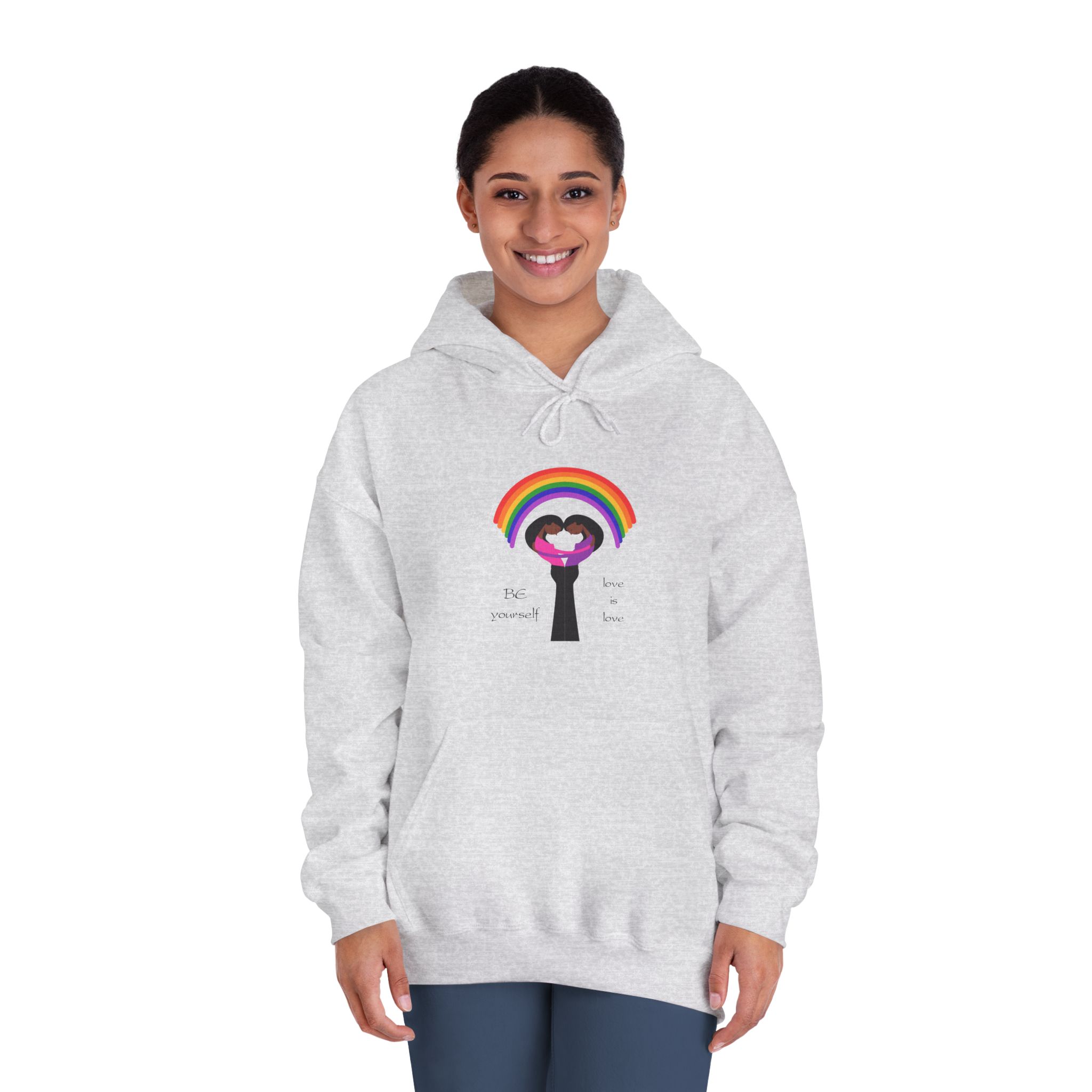 Poster Two Girls Hugging With Rainbow Unisex Dryblend Hooded Sweatshirt - Image 8