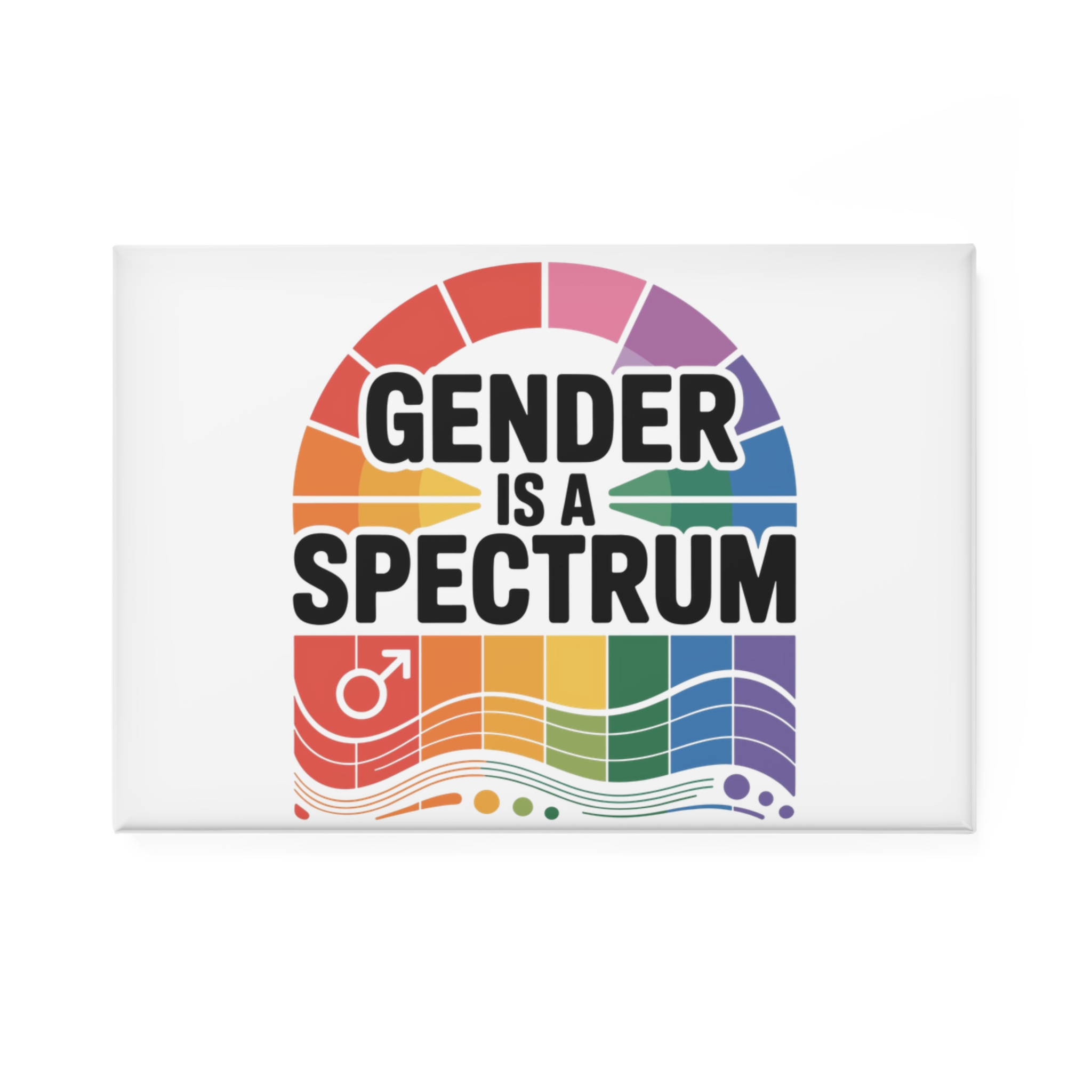 Gender Is Spectrum T Shirt Design Isolated White Background Button Magnet Rectangle 1 And 10 Pcs