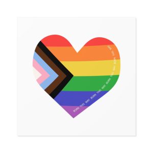 Heart Shaped Lgbtq Flag Flat Vector Illustration Laminate Stickers Square