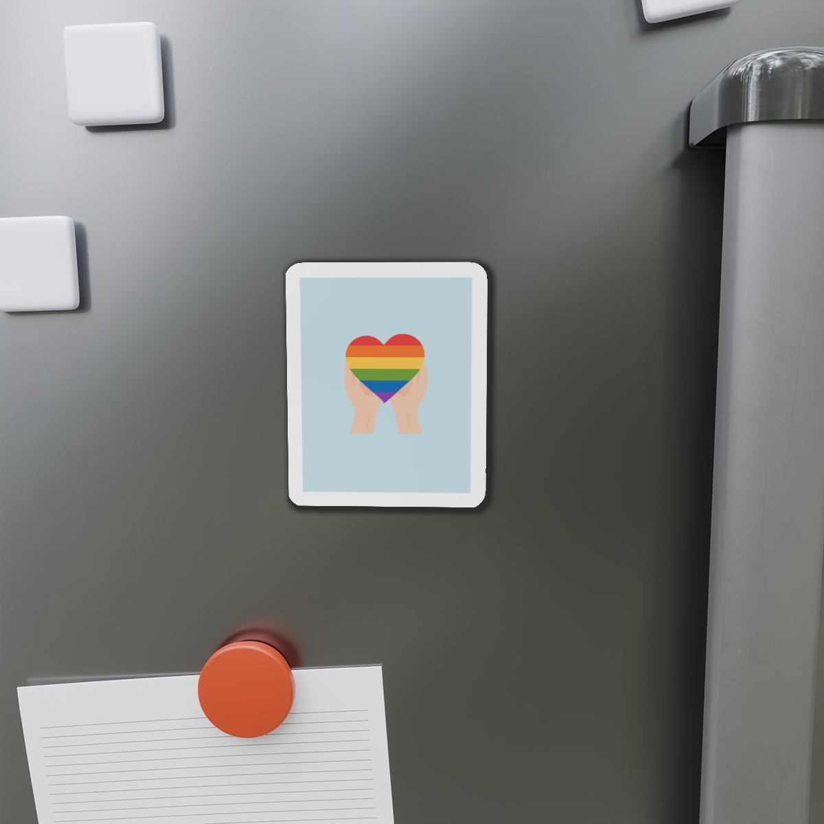 Pride Lgbt Card Support Love Poster That Says Rainbow Heart It Die Cut Magnets - Image 8