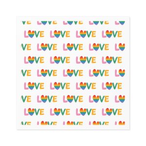Rainbow Love Lettering Seamless Pattern Happy Pride Minimalistic Background With Simple Text Laminate Stickers Square