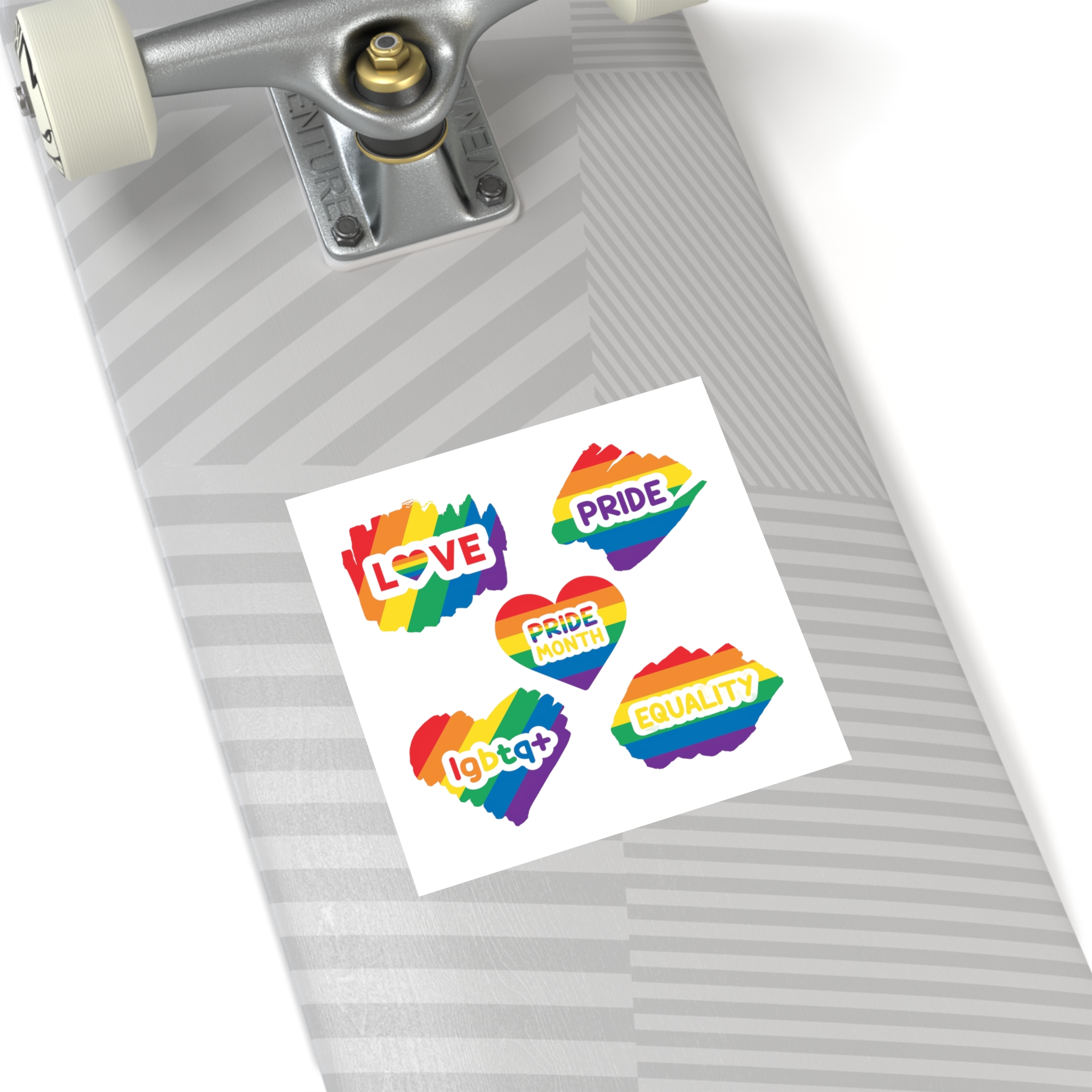 Pride Month Stickers Rainbow Lgbtq Flag Love Equality Laminate Stickers Square - Image 36