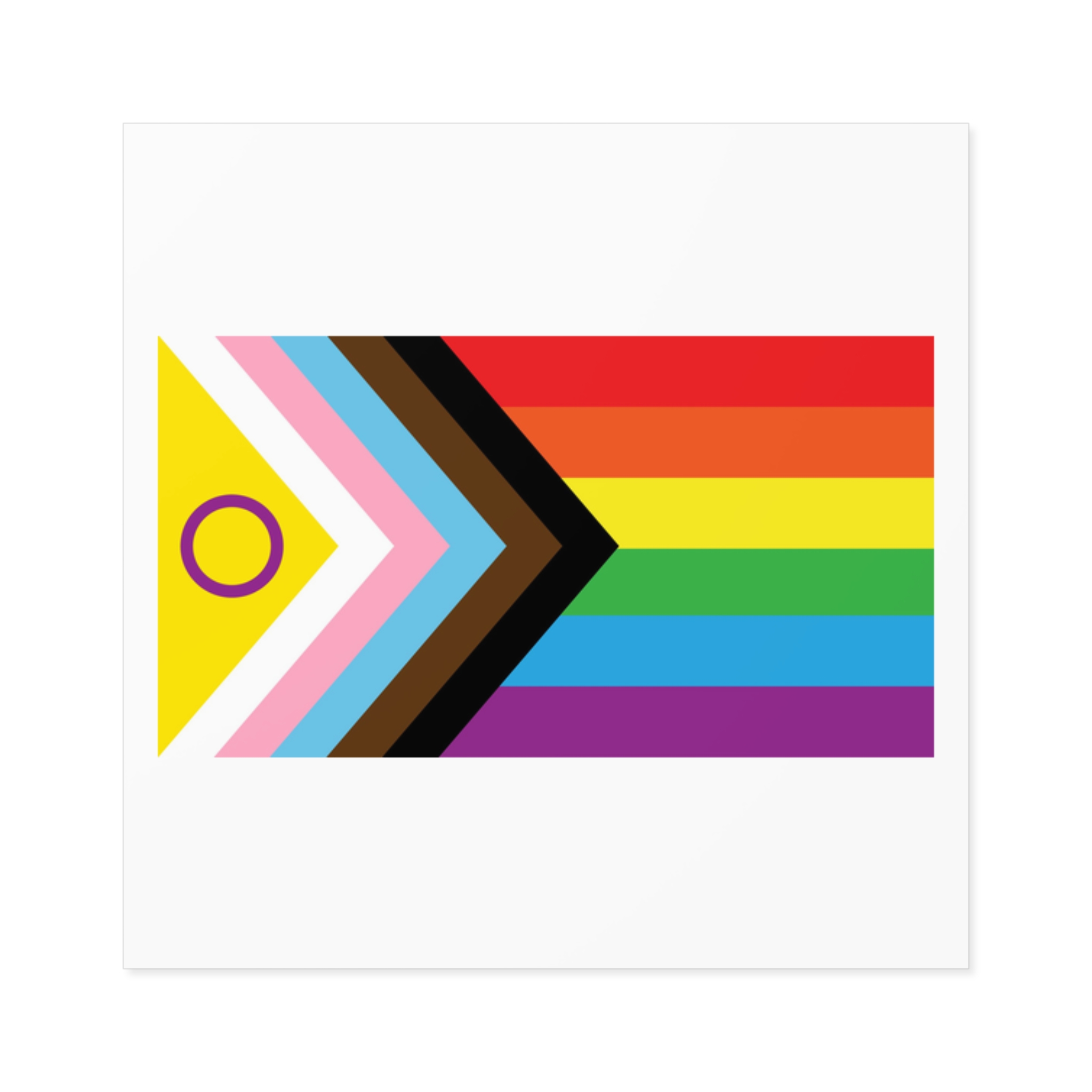 Intersex Inclusive Progress Pride Flag Laminate Stickers Square