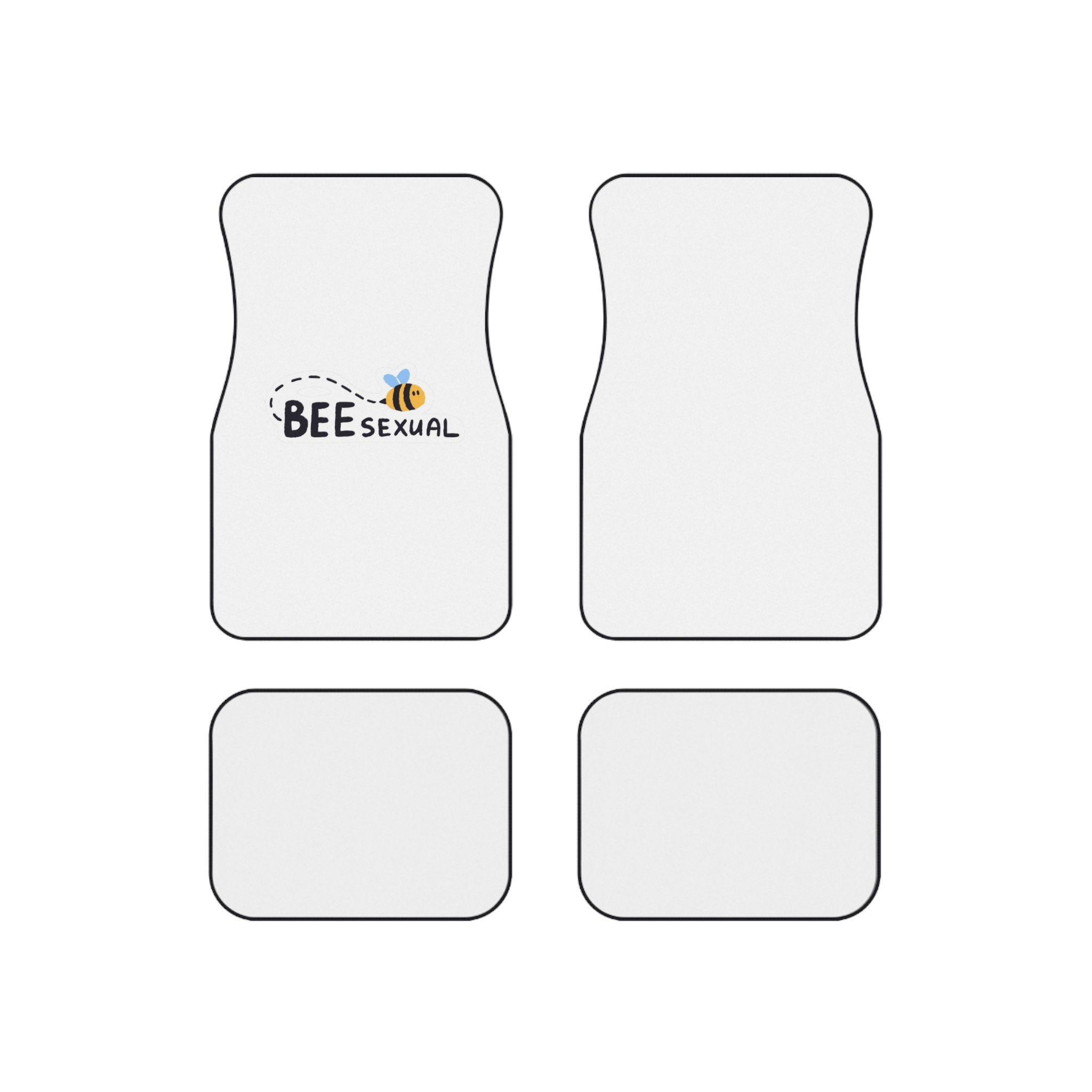 Symbol Bisexual Love Sign Non Binary Sexual Orientation Cute Lgbt Sticker With Phrase Lgbtq Concept Pride Month Design Element Decoration Flat Hand Drawn Isolated Vector Illustration Car Mats Set Of...
