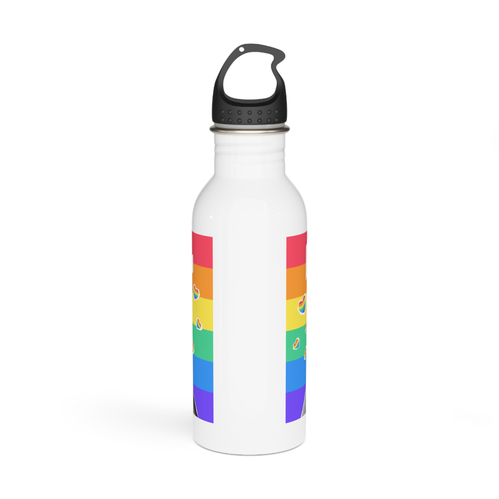 Lgbtq Pride Month Card Y2k Style Trendy Retro Collage Halftone Hands Stainless Steel Water Bottle - Image 3