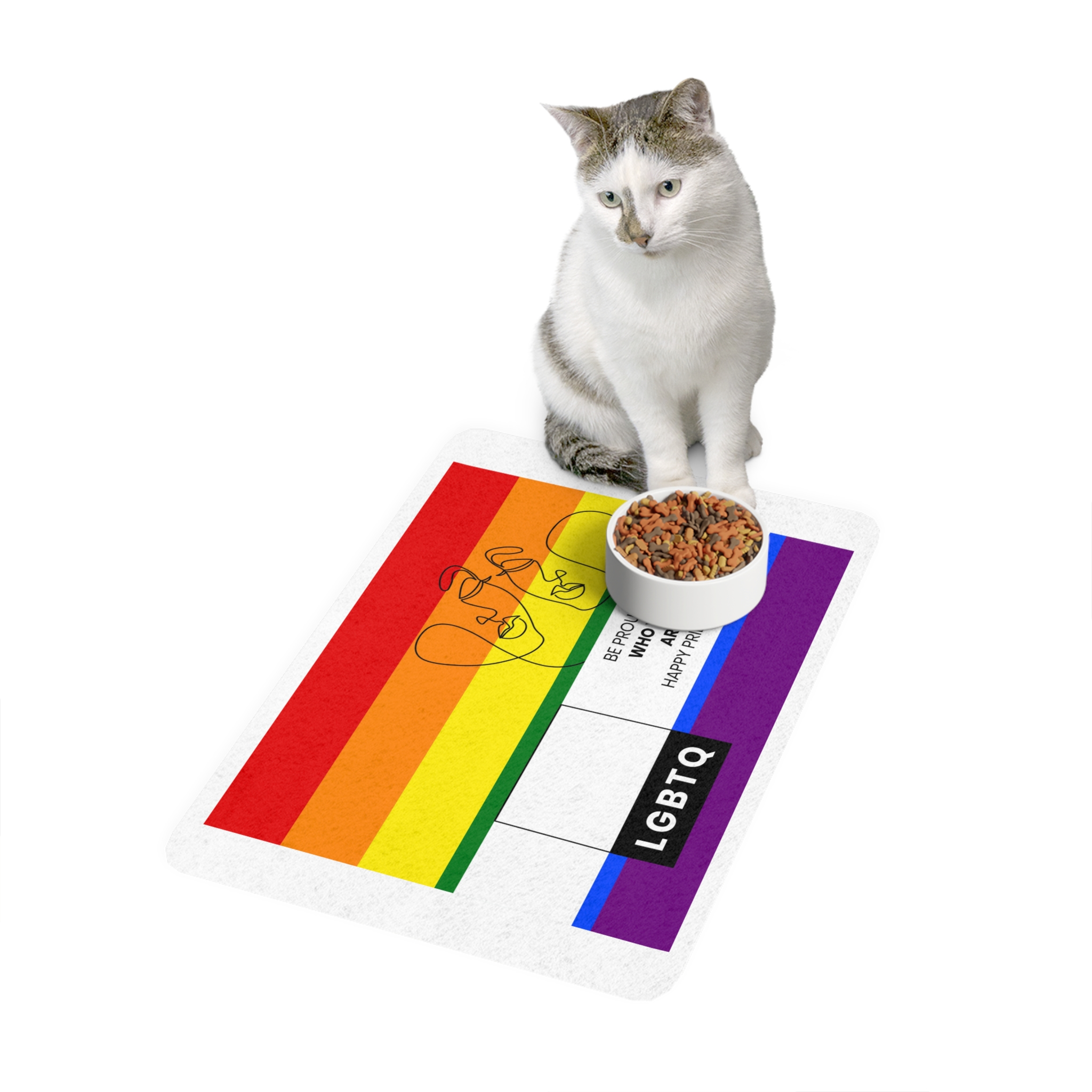 Lgbtq Pride Month Celebration Banner Poster Card Design Vector Illustration Pet Food Mat 12x18 - Image 3