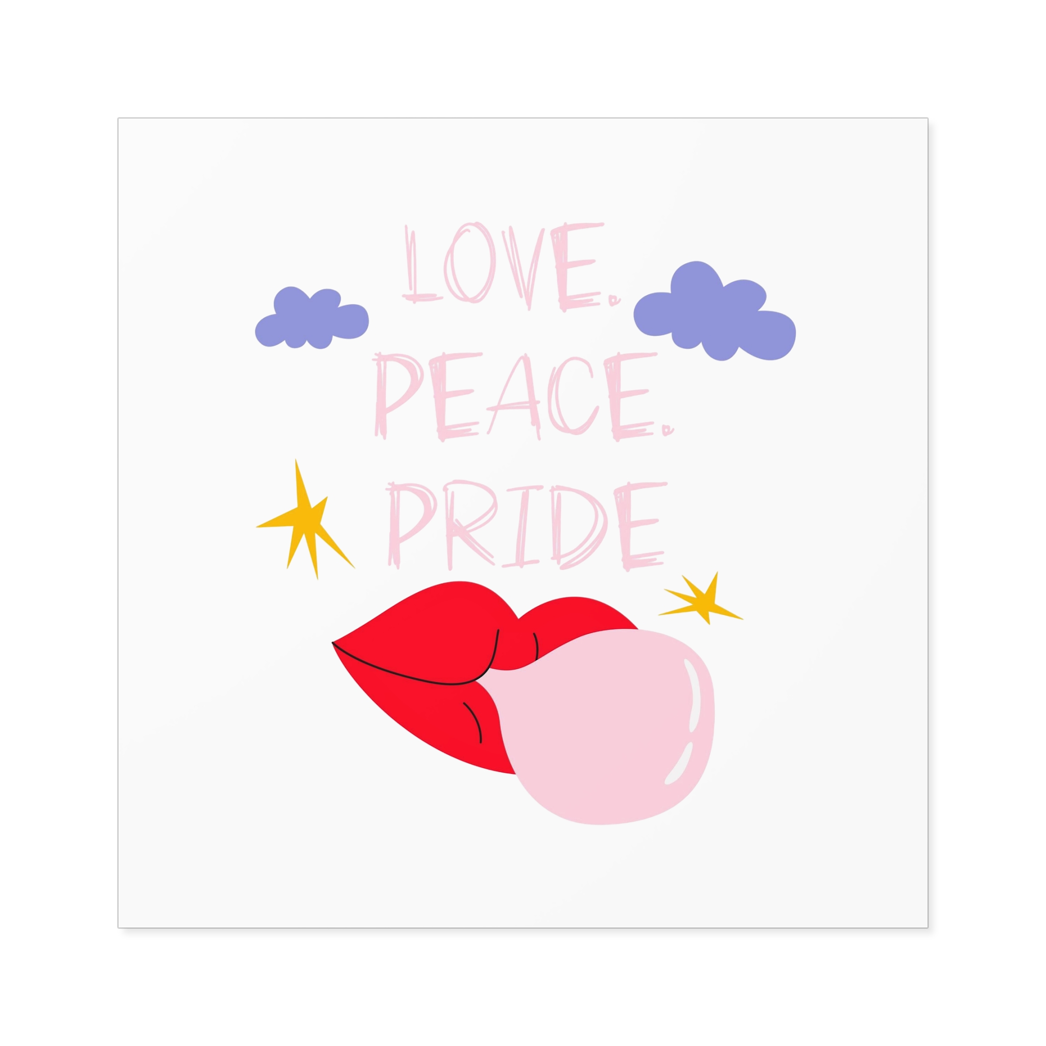 Pride Month Cartoon Funky Card Lgbt Festive Groovy Retro Poster Tolerance Freedom Laminate Stickers Square - Image 49