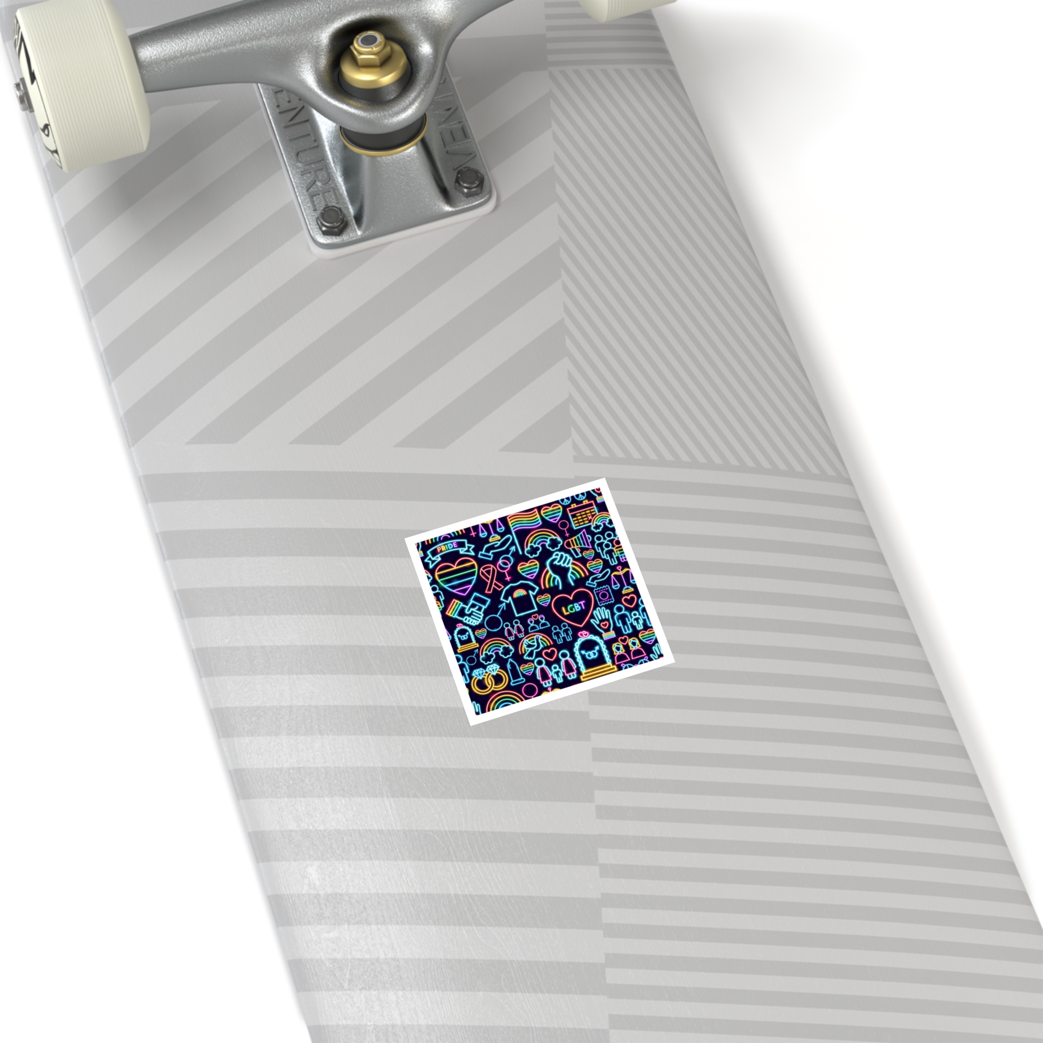 Lgbt Seamless Neon Pattern Laminate Stickers Square - Image 4