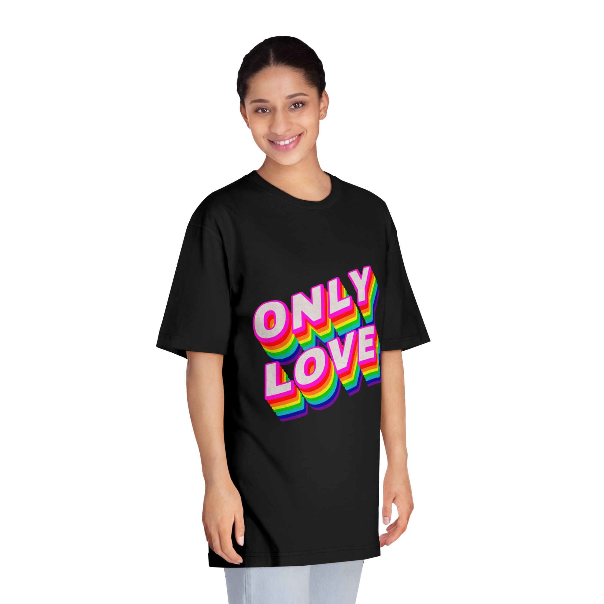 Rainbow Word Only Love Typography Design Element - Unisex Classic Crewneck T Shirt - Image 7