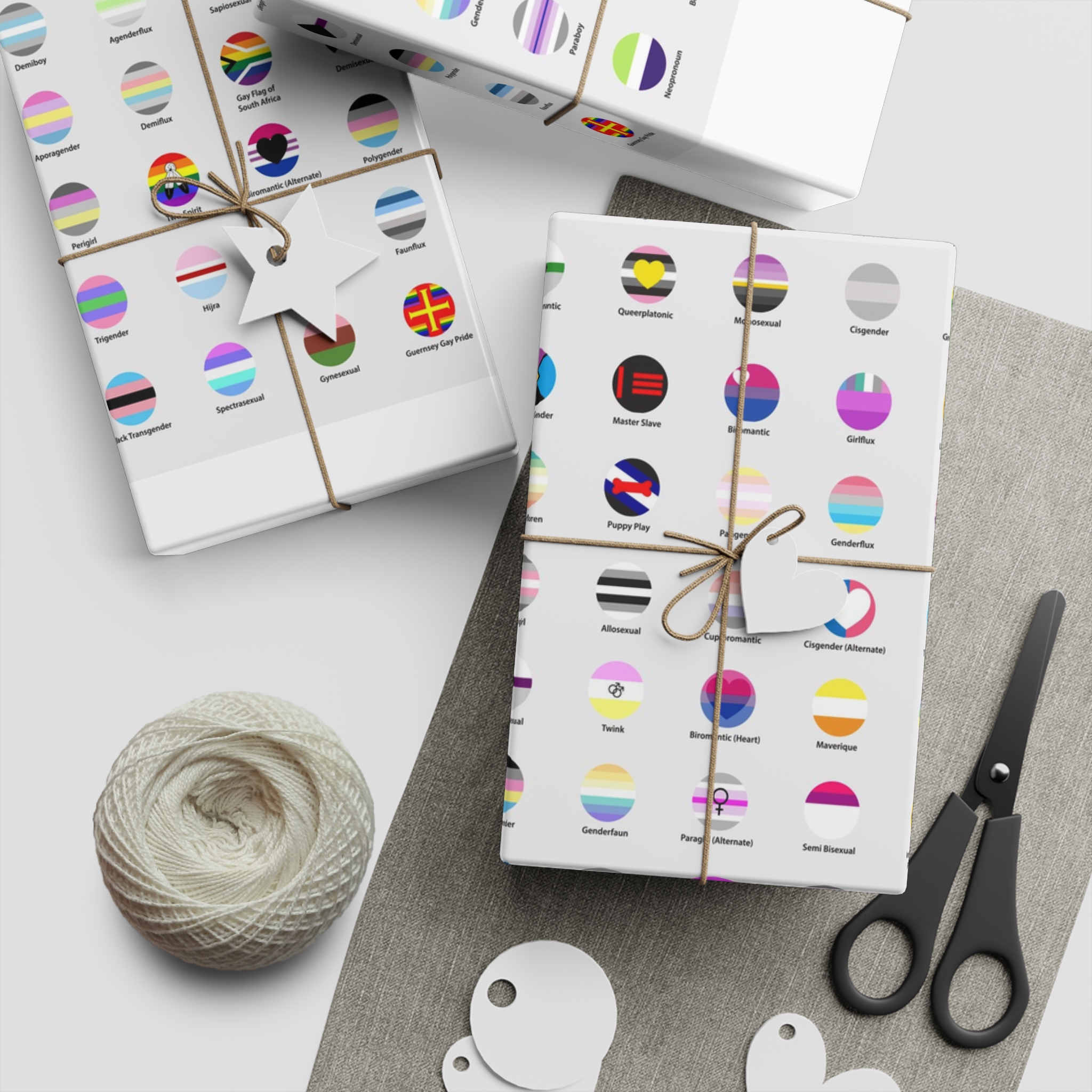 Circular Lgbtq Pride Flags Collection Chart Representing Diverse Gender Sexual Identities Gift Wrapping Paper Sheets 1pc - Image 5