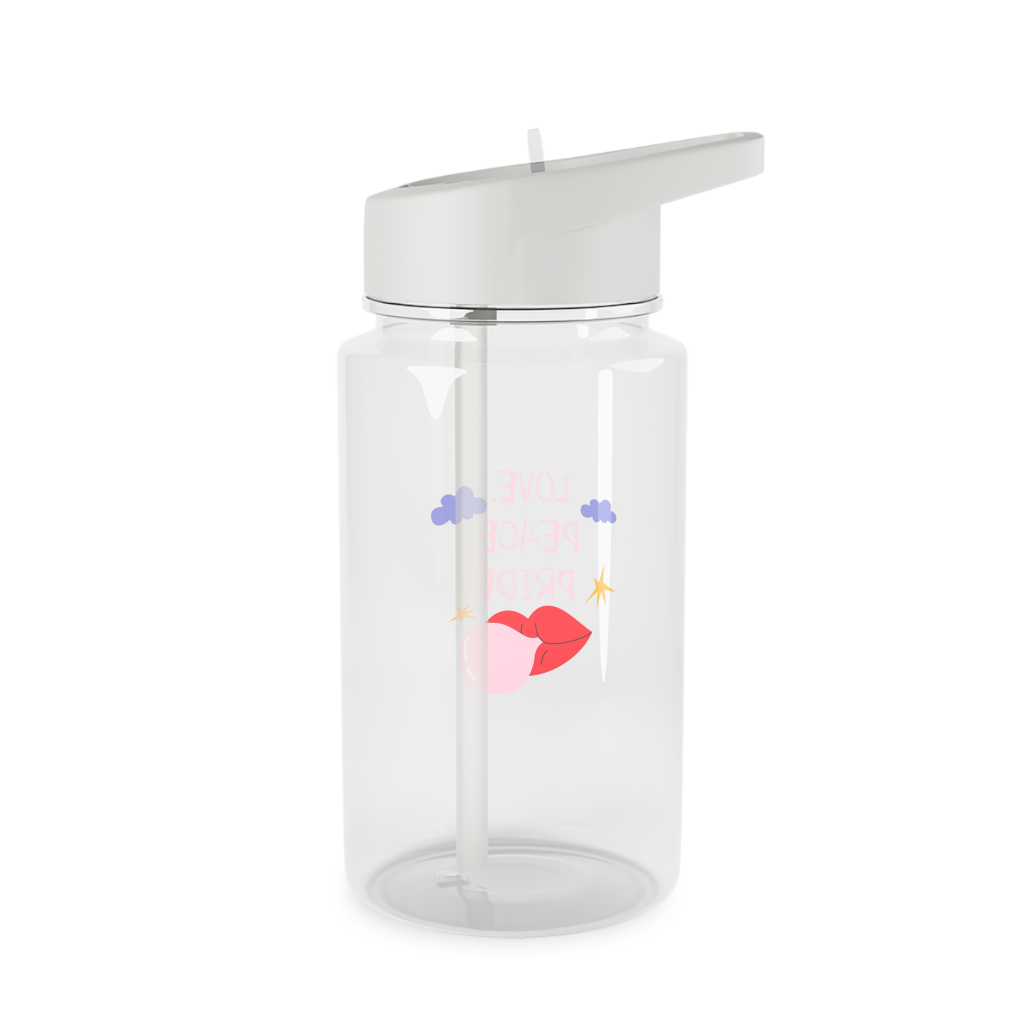 Pride Month Cartoon Funky Card Lgbt Festive Groovy Retro Poster Tolerance Freedom Tritan Water Bottle - Image 2