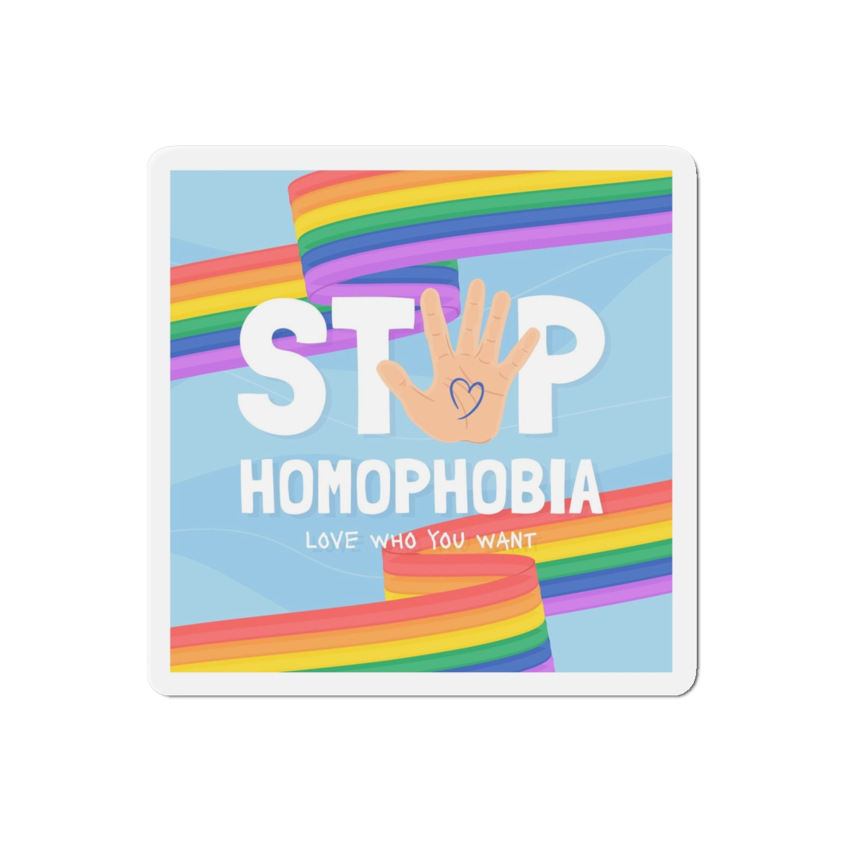 Hand Drawn Stop Homophobia Message Illustrated(1) Die Cut Magnets - Image 13