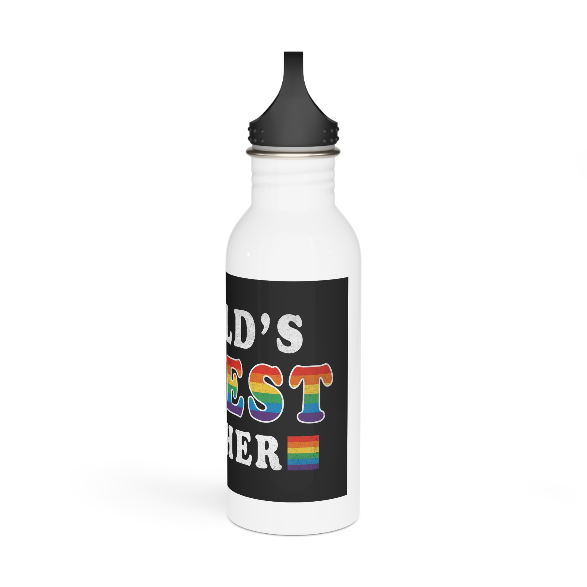 Mother Day Pride Rainbow Typography Vector Premium T Shirt(1) Stainless Steel Water Bottle - Image 4