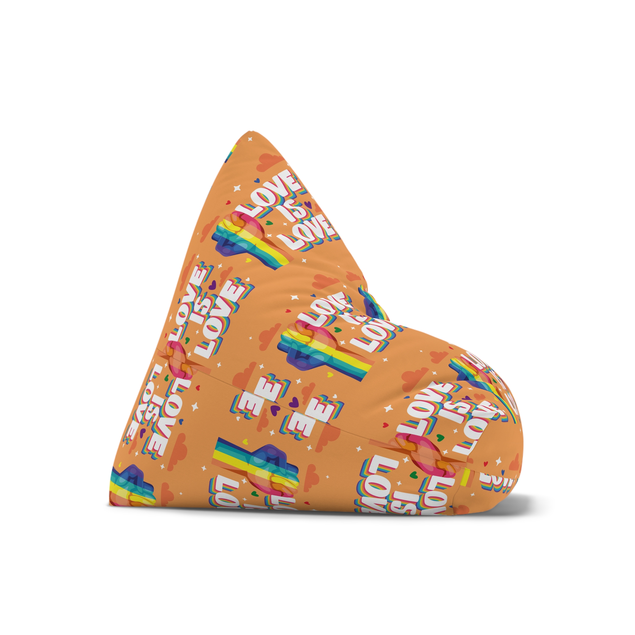 Love Is Love Lettering With Fist Bean Bag Chair Cover - Image 7
