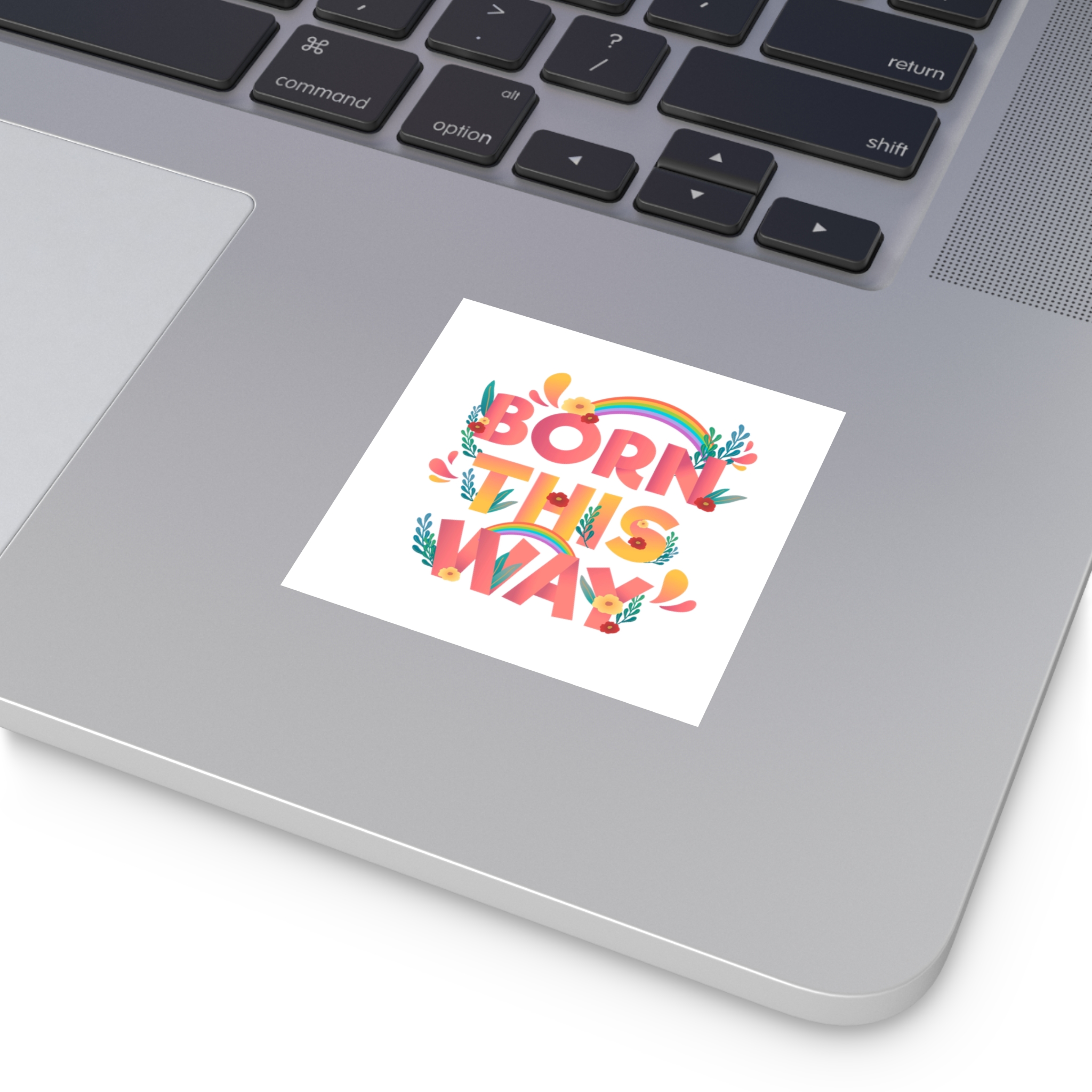 Pride Day Positive Lettering Design Laminate Stickers Square - Image 11