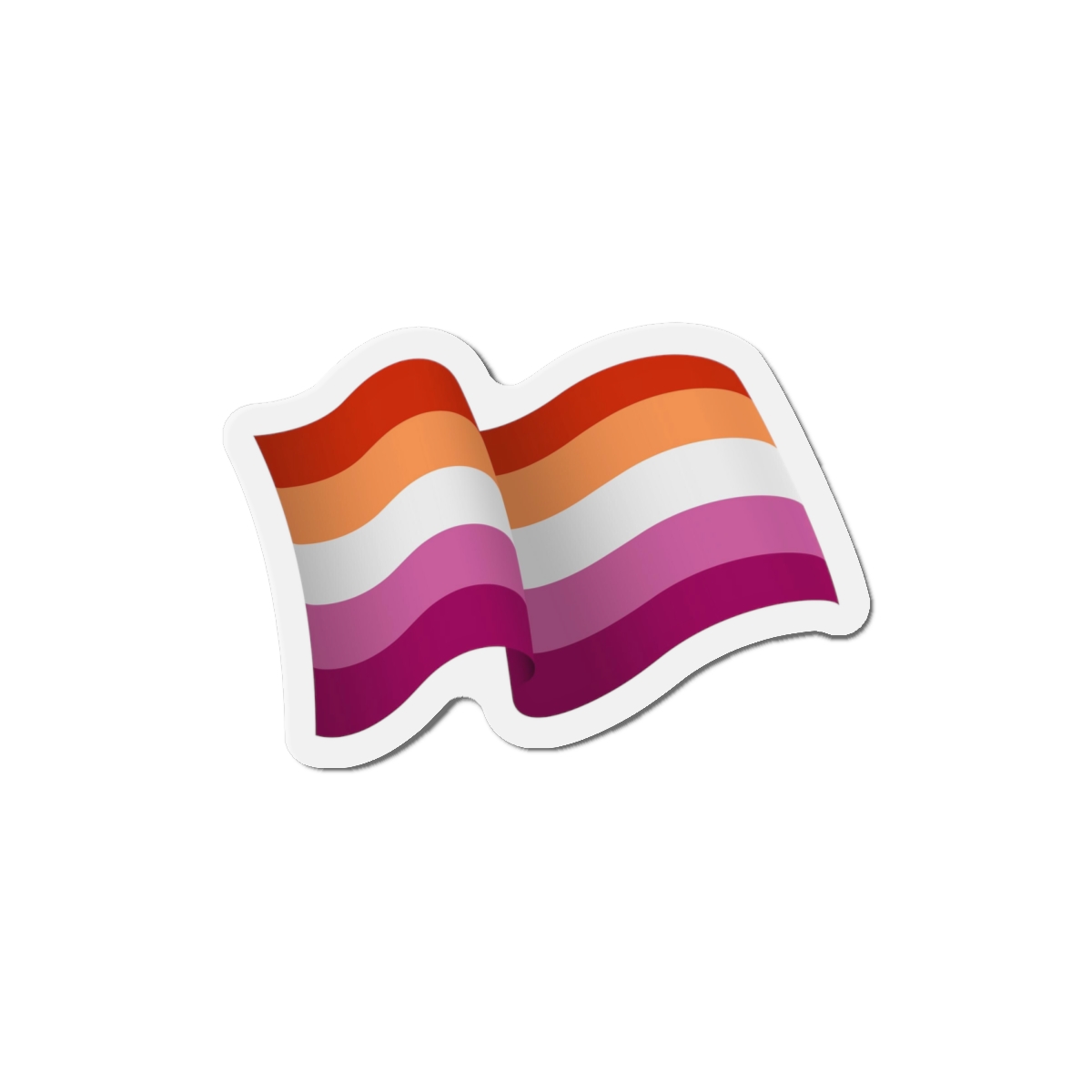 Flag Lesbian Lgbtq Ribbon Style Flag That Conveys Sense Movement Waving Effect Die Cut Magnets - Image 13