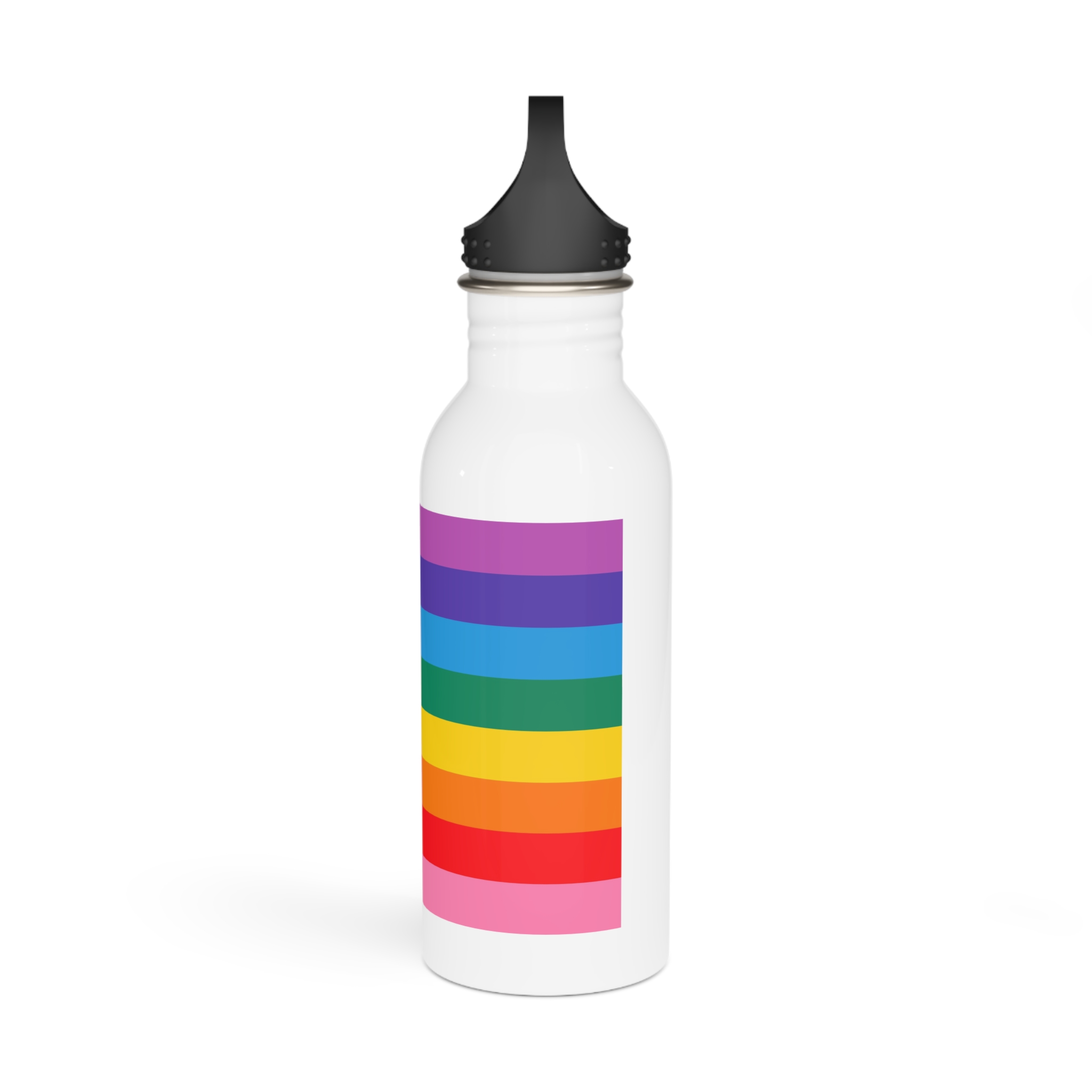 Pride Love Freedom Lgbtq Lgbt Heart Rainbow Love Wins Gay Lesbian Trans Homo Homosexual Colors Flag Diversity Parade Stainless Steel Water Bottle - Image 4