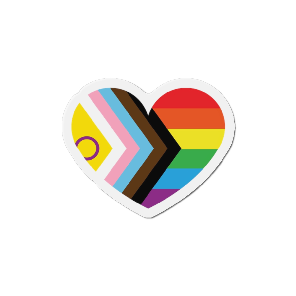 Inclusive Lgbtq Progress Pride Heart Symbol1 Die Cut Magnets