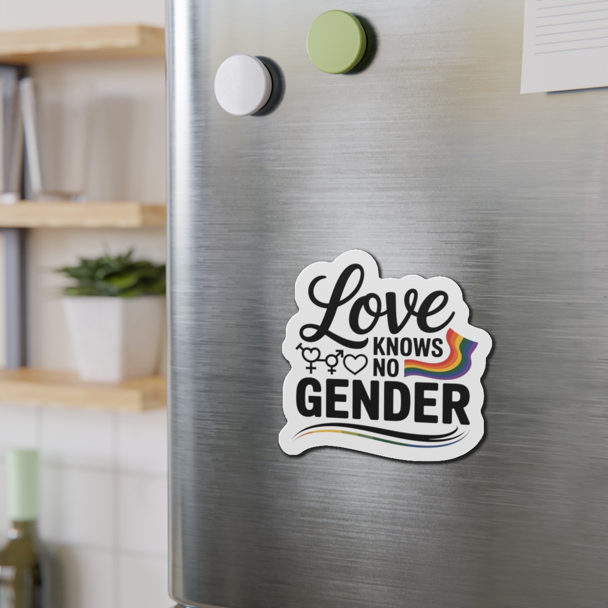 Love Knows No Gender T Shirt Design Isolated White Background Die Cut Magnets - Image 12