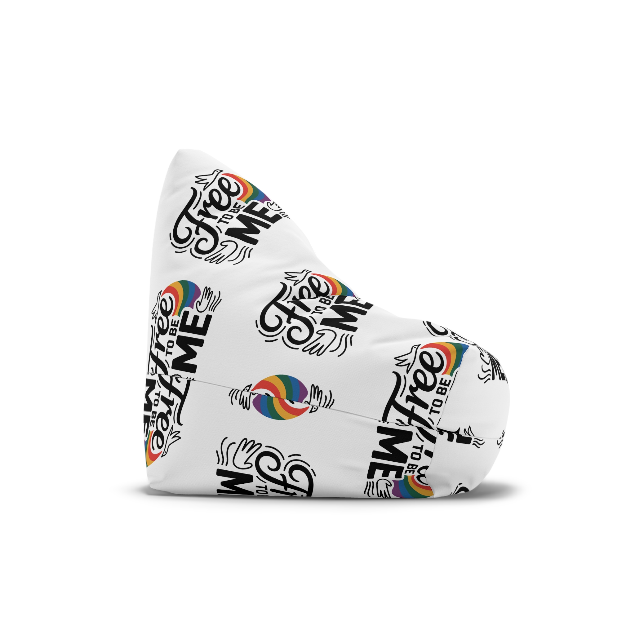 Free Be Me T Shirt Design Isolated White Background Bean Bag Chair Cover - Image 3
