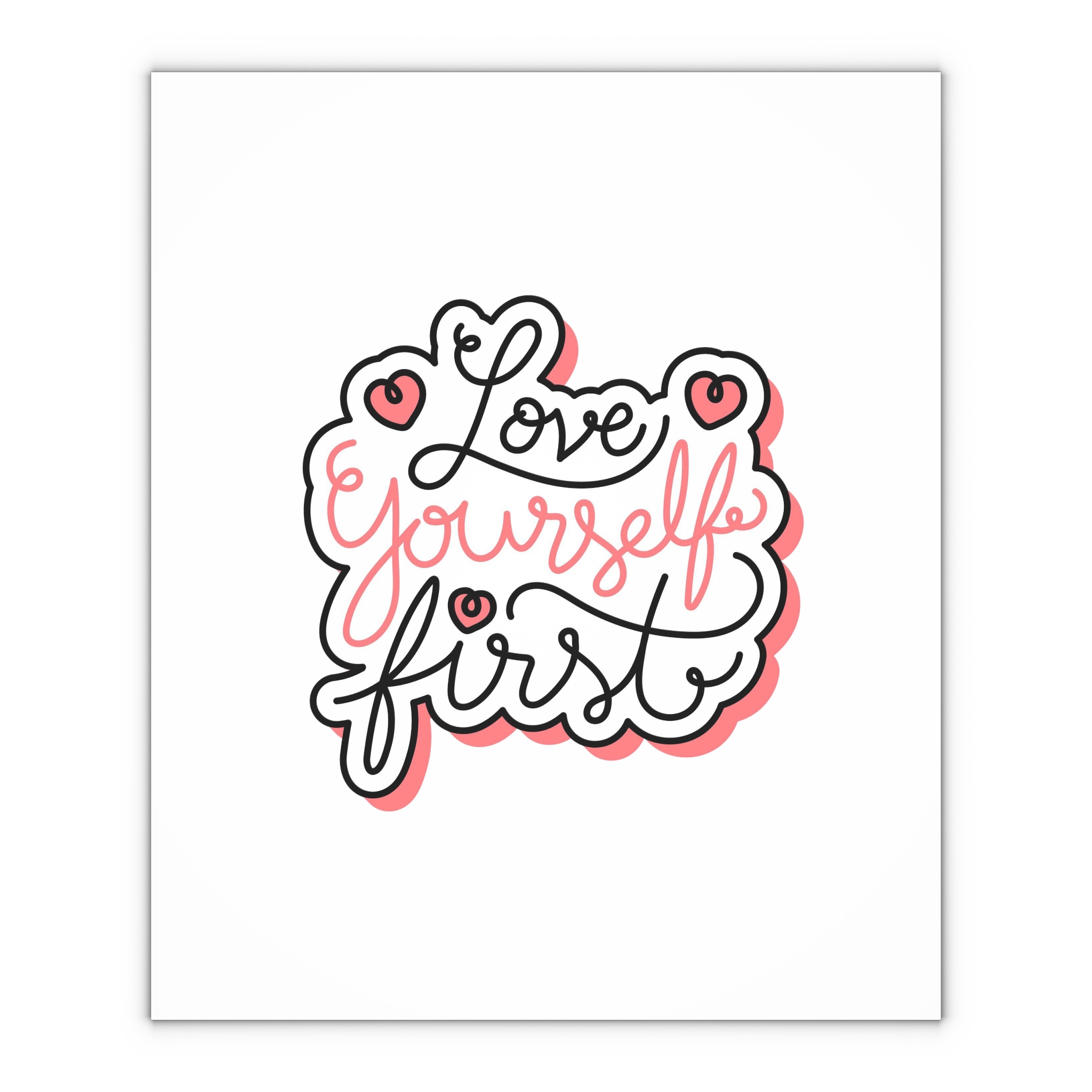 Self Love Lettering Gift Wrapping Paper Sheets 1pc - Image 4
