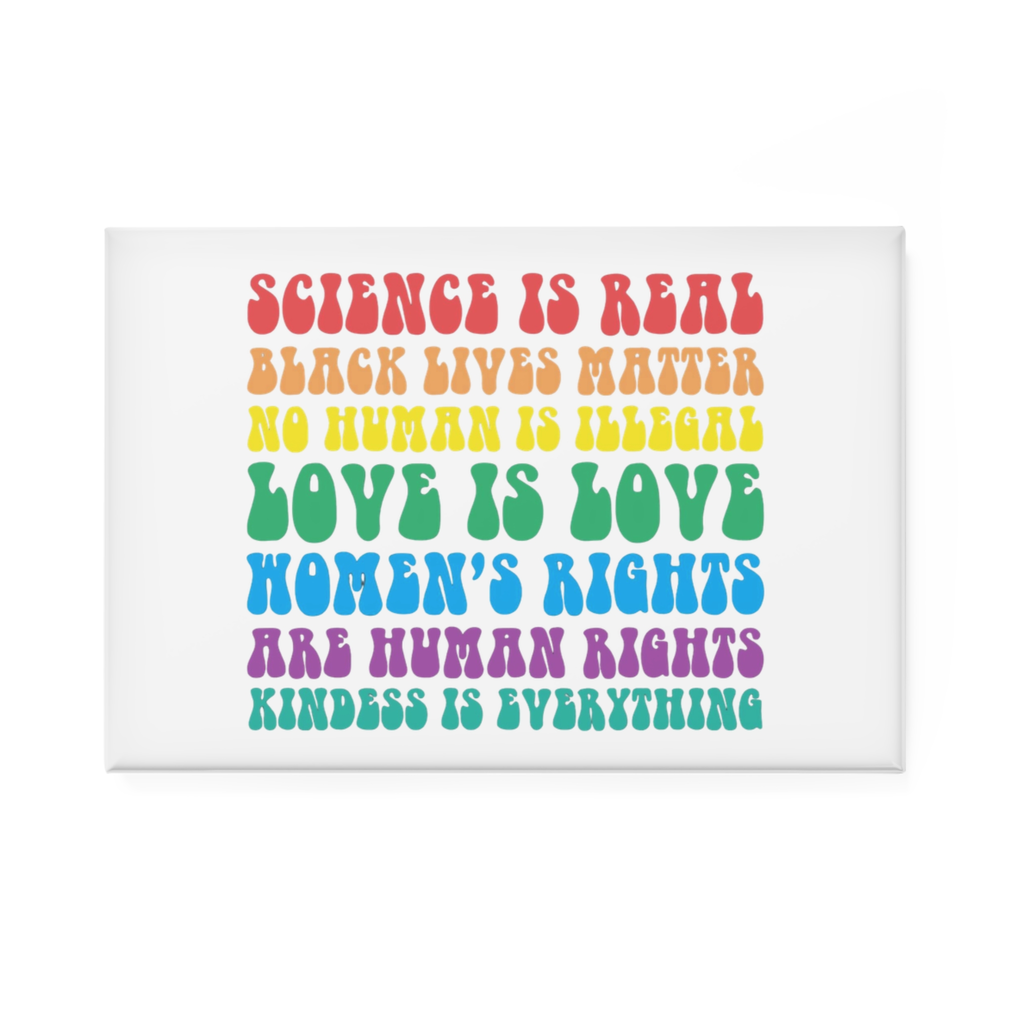 Black Lives Matter Typography T Shirt Design Button Magnet Rectangle 1 And 10 Pcs