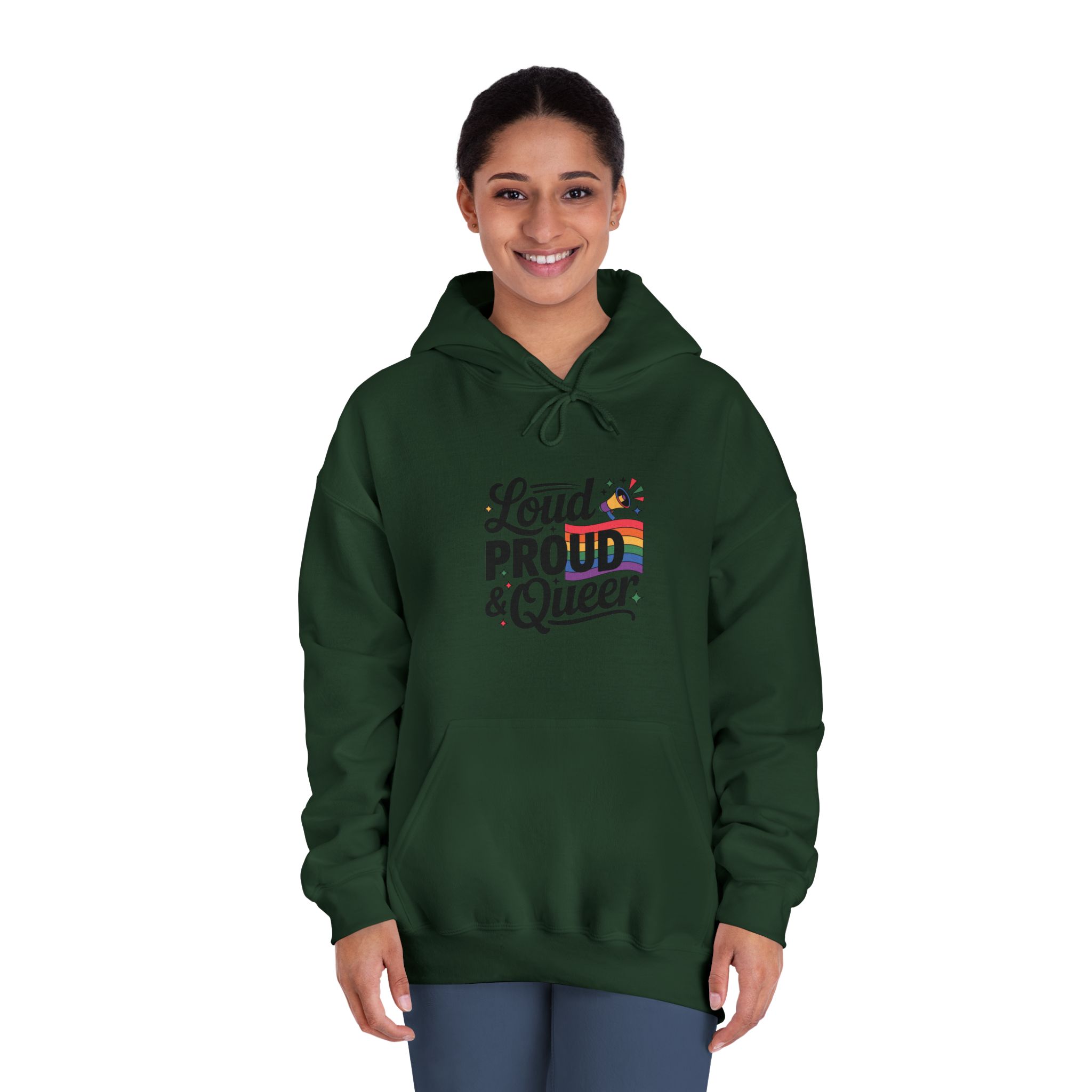 Loud Proud Queer T Shirt Design Isolated White Background2 Unisex Dryblend Hooded Sweatshirt - Image 24