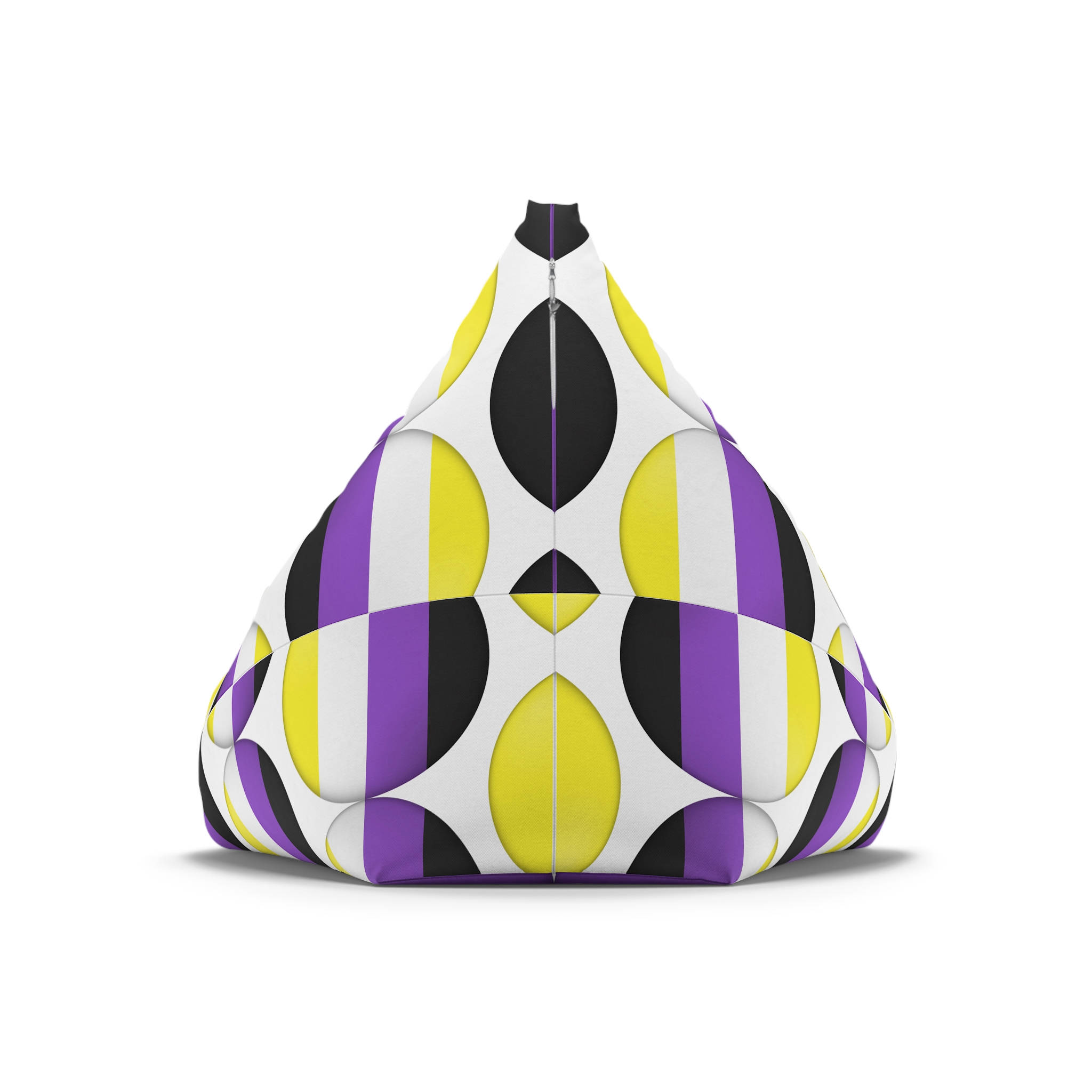 Flag Nonbinary Lgbtq Glossy Circular Flag Button Appearance 3d Icon Design With Depth Bean Bag Chair Cover - Image 6