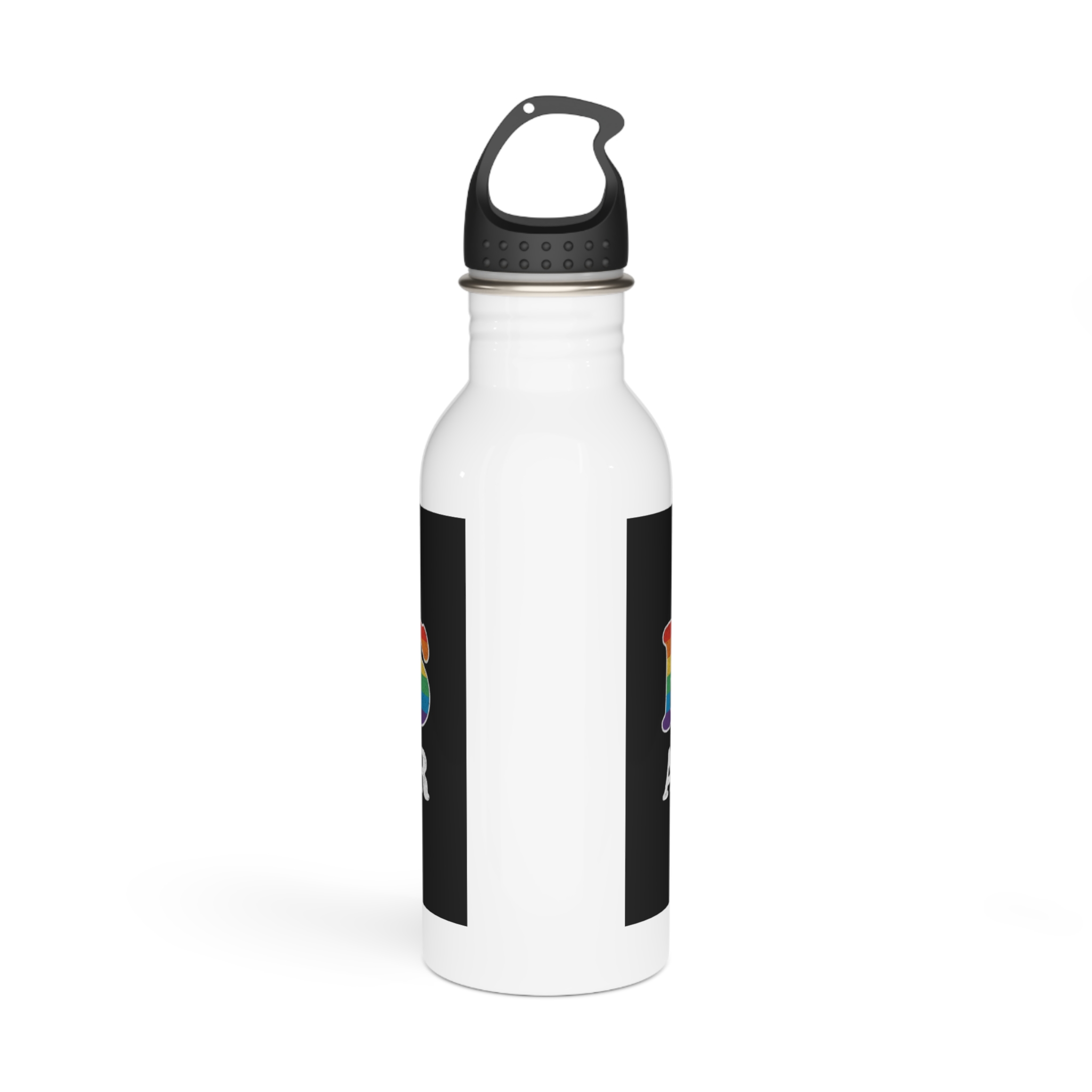 Pride Gay Rainbow Typography Vector Premium T Shirt(2) Stainless Steel Water Bottle - Image 3