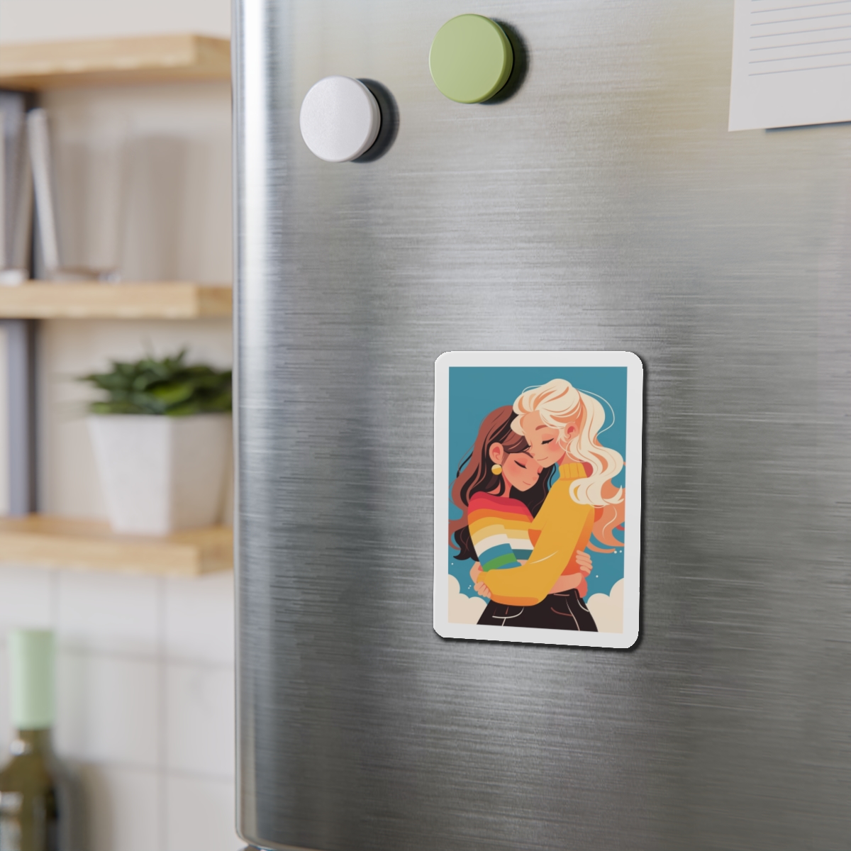 Lesbian Pride Design FE58AA Die Cut Magnets - Image 9