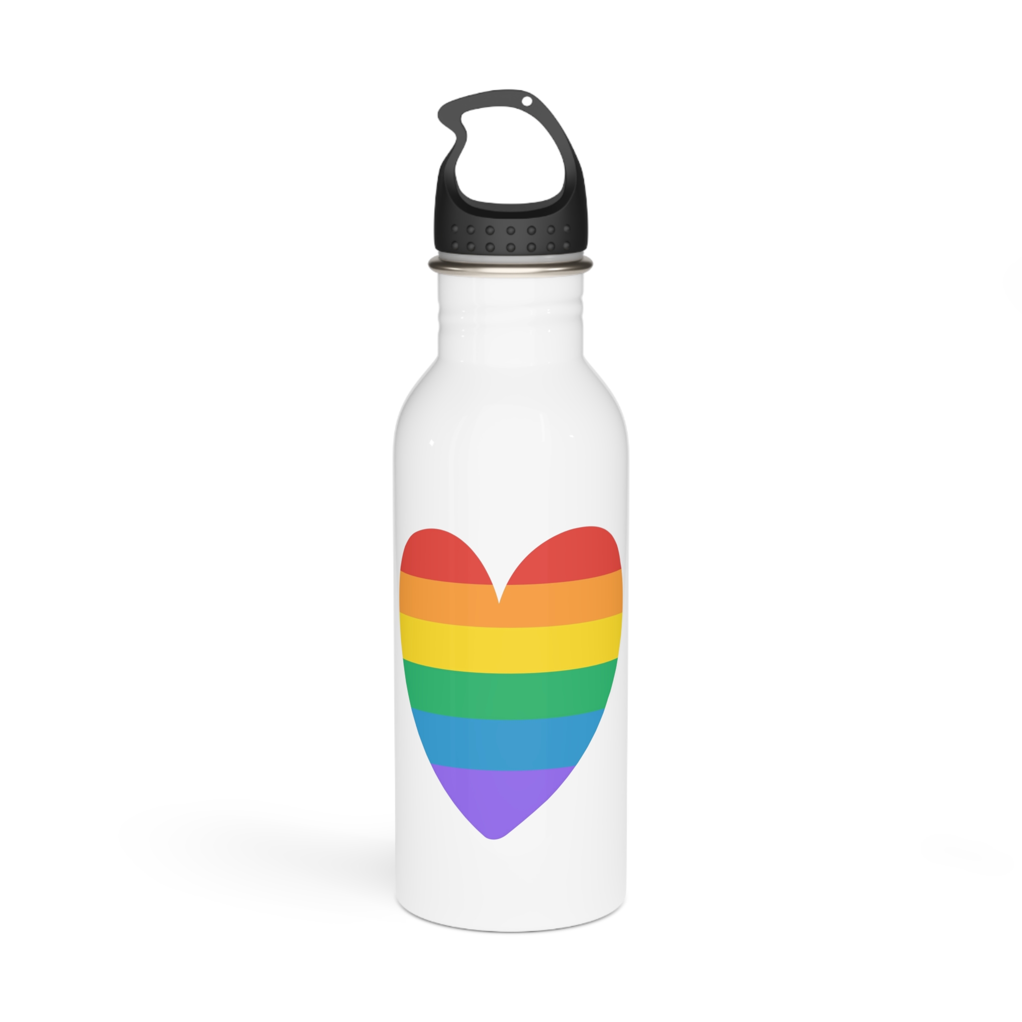 Rainbow Pride Heart Lgbtq Pride Month Celebration Stainless Steel Water Bottle