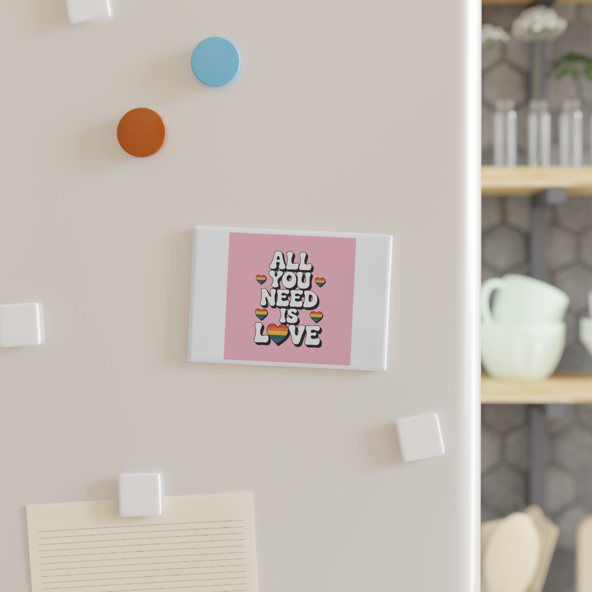 All You Need Is Love Pride Message Button Magnet Rectangle 1 And 10 Pcs - Image 7