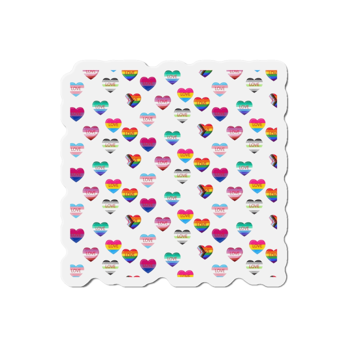 Background With Lgbt Flags Color Hearts Die Cut Magnets - Image 13