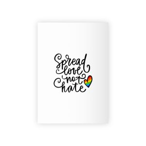 Lgbt Pride Gay Quote Rainbow Flag Heart Lgbtq Vector Quote Isolated White Background Lesbian Bisexual Transgender Concept Spread Love Hate Gift Wrapping Paper Rolls 1pc
