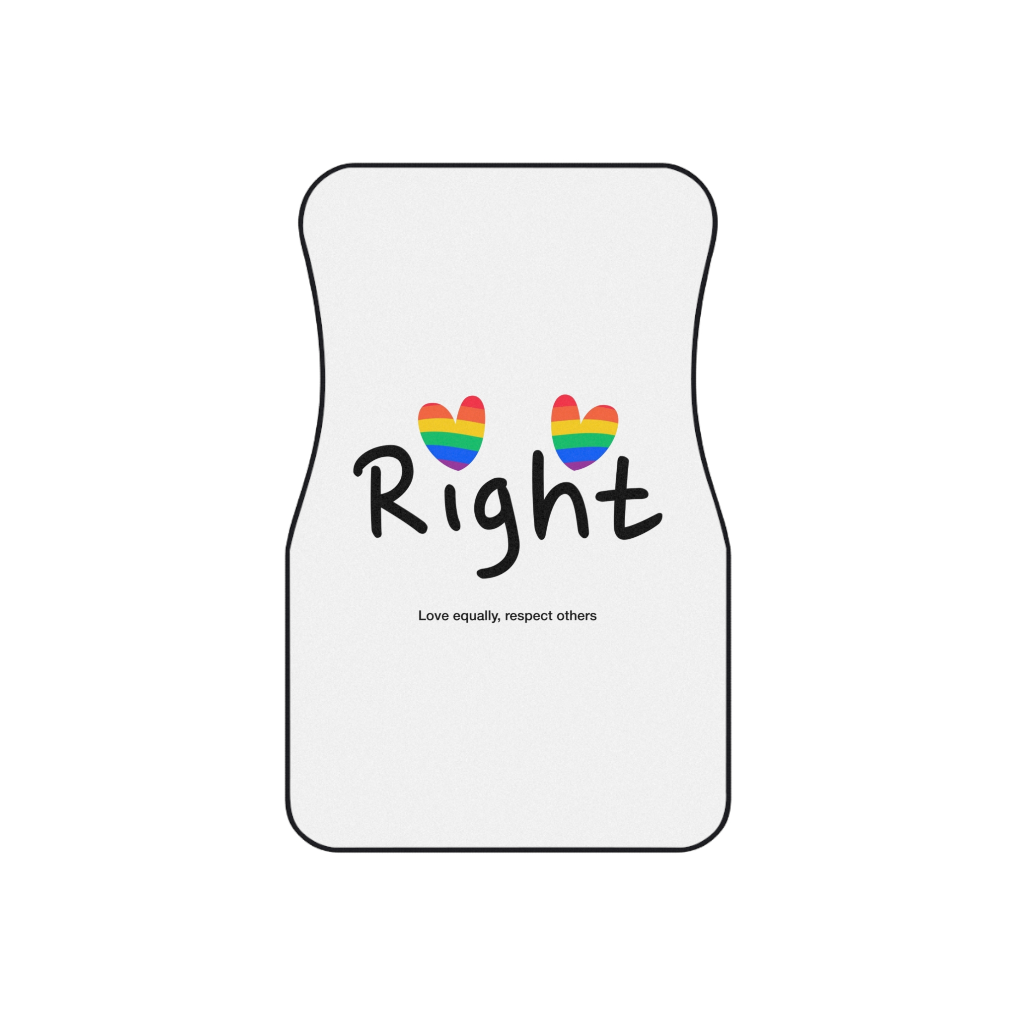 Love Letter Pride Rainbow Lettering Text Writing Pattern Freedom Love Heart Homo Colors Flag Parade(1) Car Mats Set Of 4 - Image 2