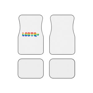 Pride Rainbow Lettering Text Writing Pattern Freedom Love Heart Homo Colors Flag Parade Lgbtq Flag W Car Mats Set Of 4