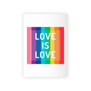 Rainbow Colored Background With Love Is Love Concept Pride Month Gift Wrapping Paper Rolls 1pc