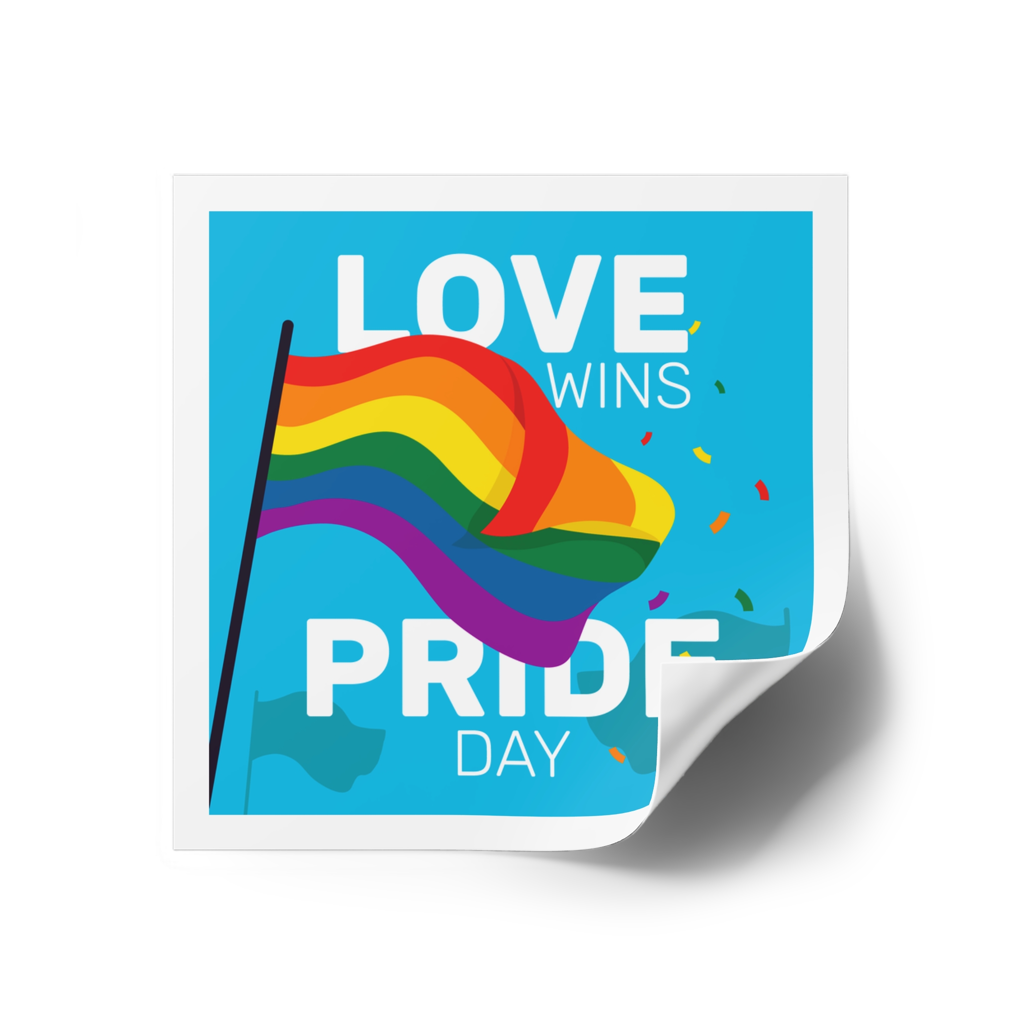 Pride Day Event With Rainbow Flag Laminate Stickers Square - Image 22