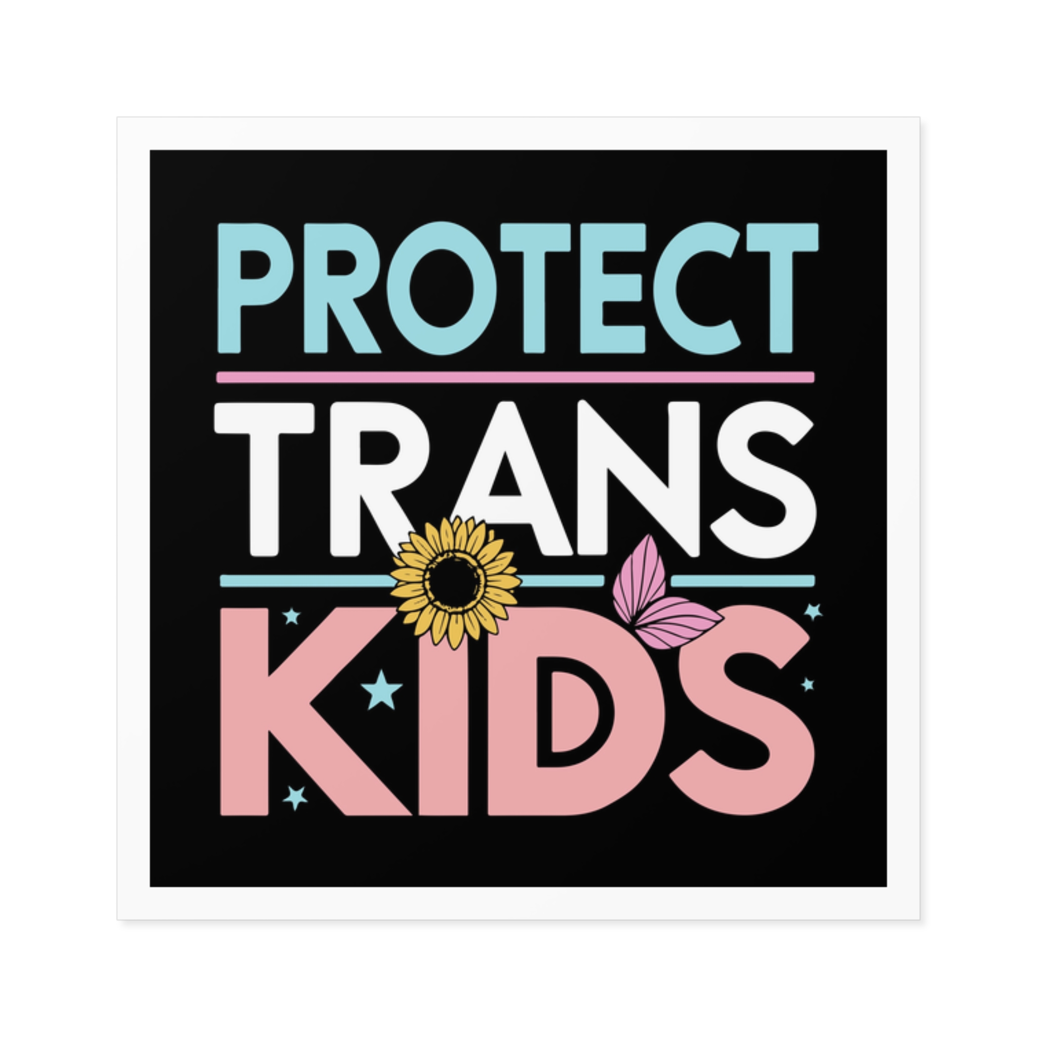 Protect Trans Kids Laminate Stickers Square - Image 9