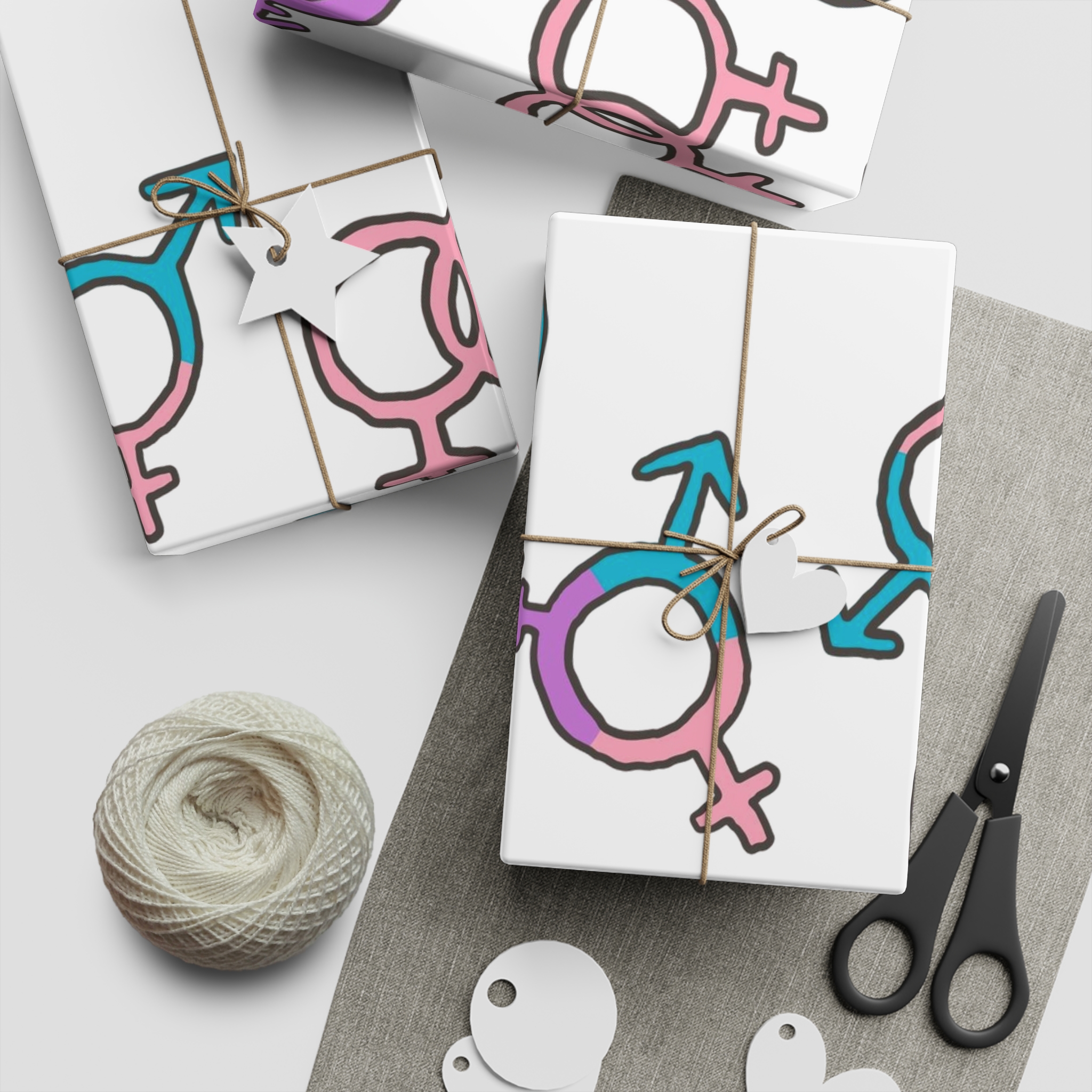 Seamless Pattern With Gender Signs Gift Wrapping Paper Sheets 1pc - Image 5