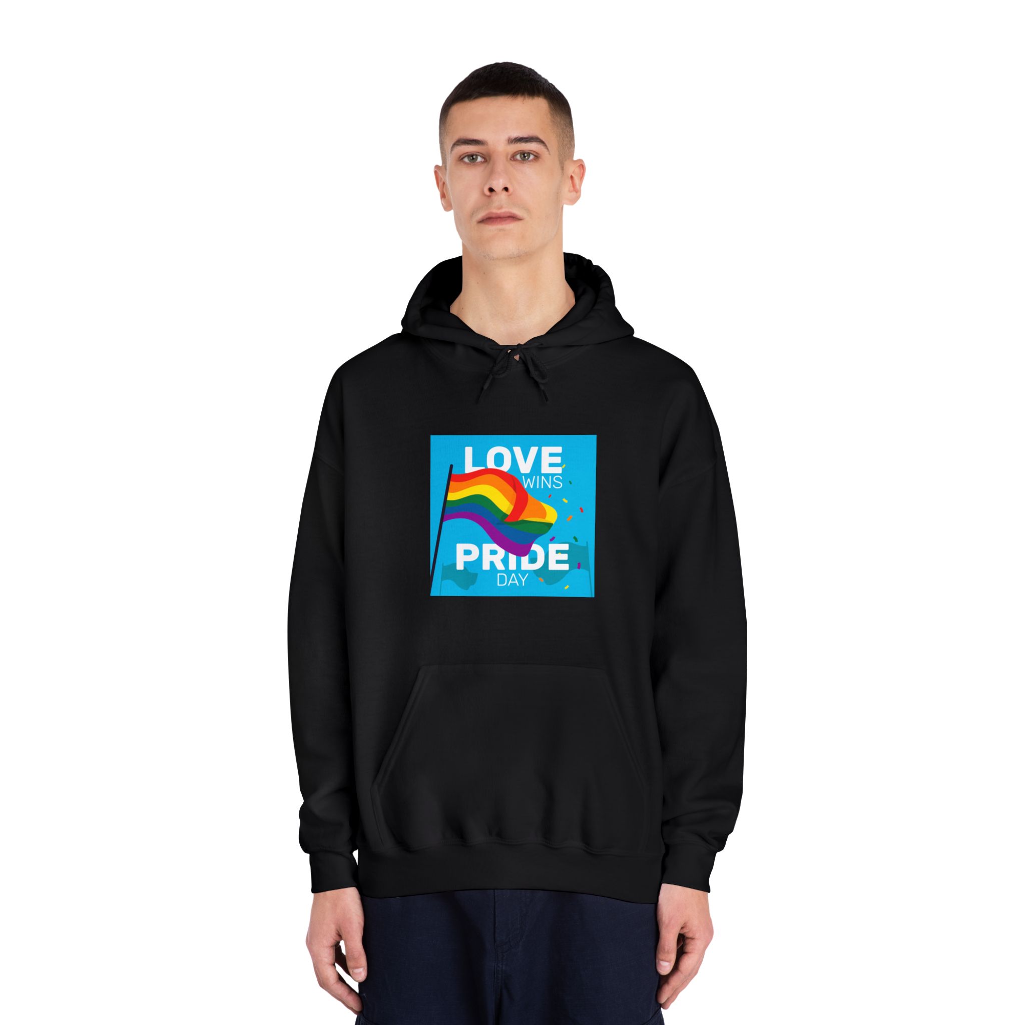 Pride Day Event With Rainbow Flag Unisex Dryblend Hooded Sweatshirt - Image 11