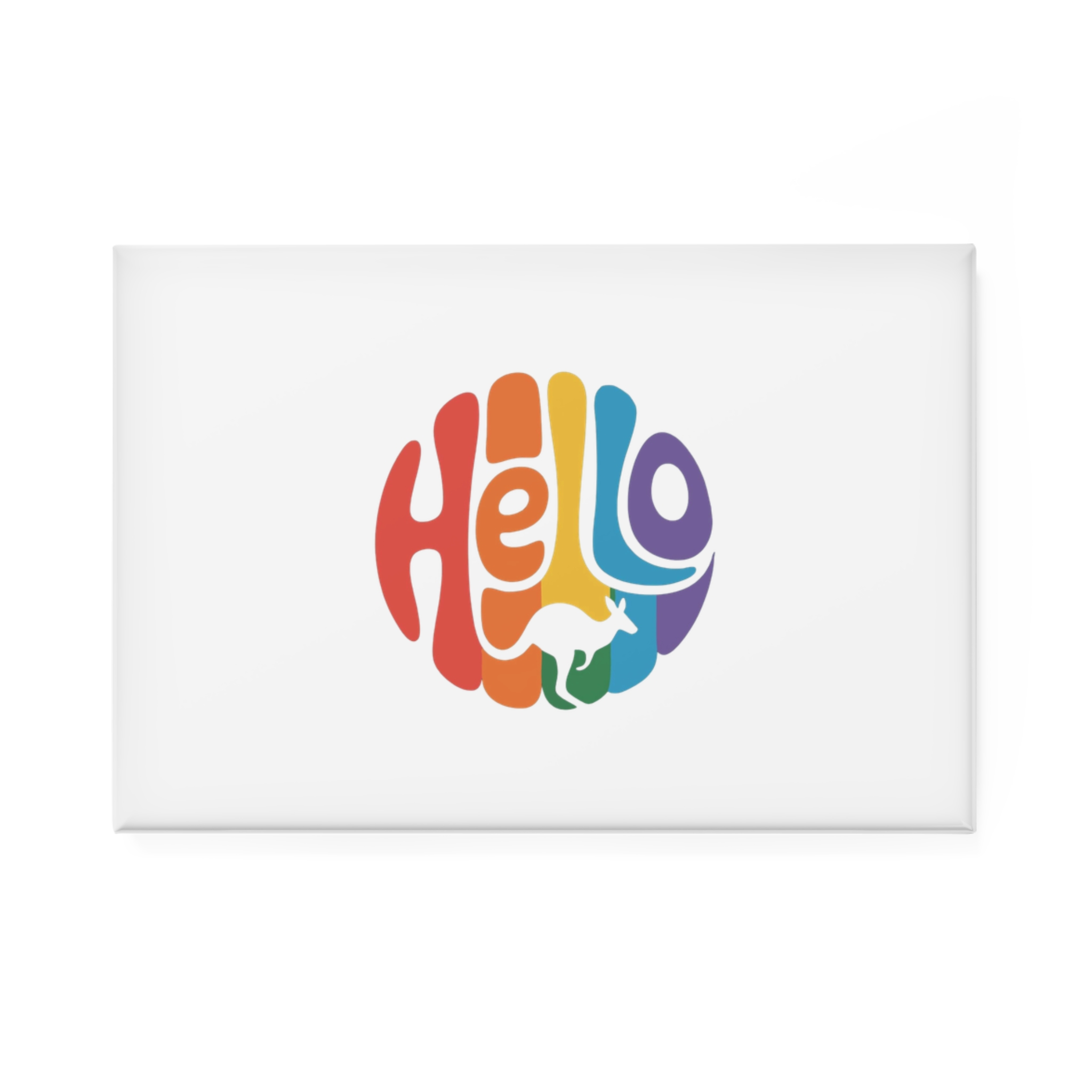 Hello Multicolor Logo Button Magnet Rectangle 1 And 10 Pcs