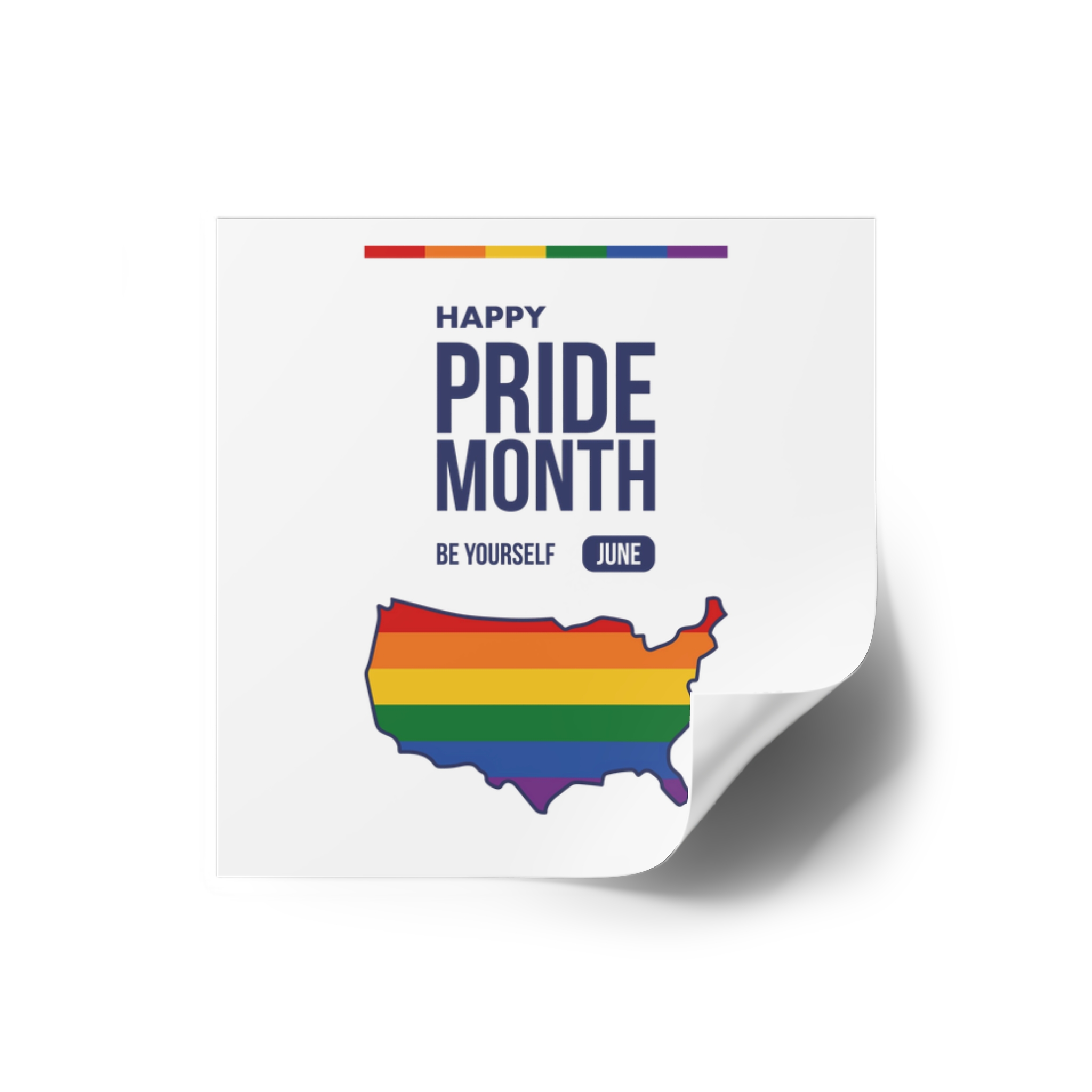 Lgbt Pride Month June 2026 Lesbian Gay Bisexual Transgender Lgbtq Flag Rainbow Love Vector (2) Laminate Stickers Square - Image 2
