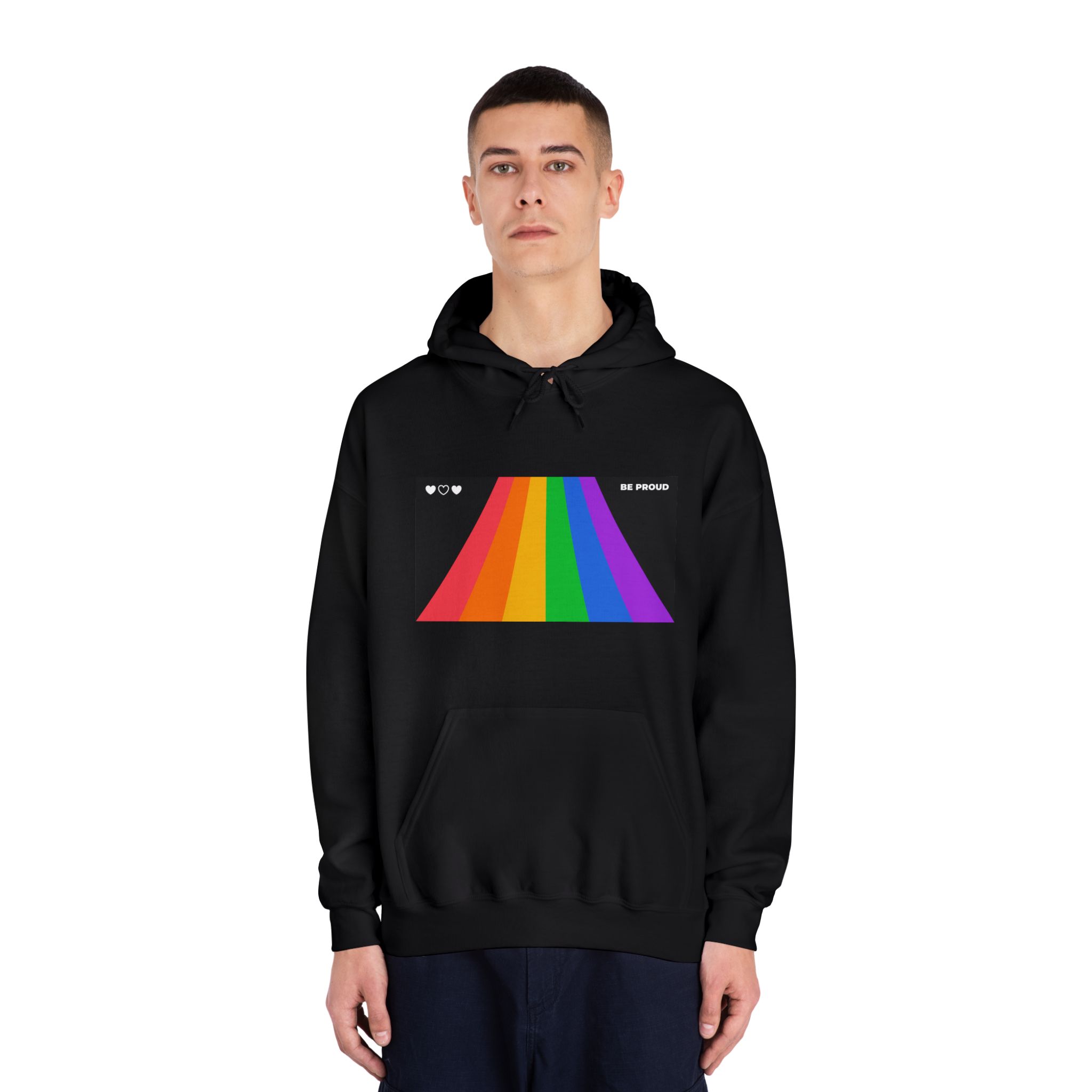Modern Colorful Pride Zoom Background Unisex Dryblend Hooded Sweatshirt - Image 11