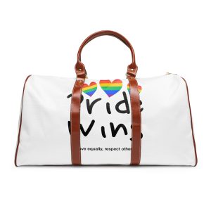 Love Letter Pride Rainbow Lettering Text Writing Pattern Freedom Love Heart Homo Colors Flag Parade (1) Waterproof Travel Bag