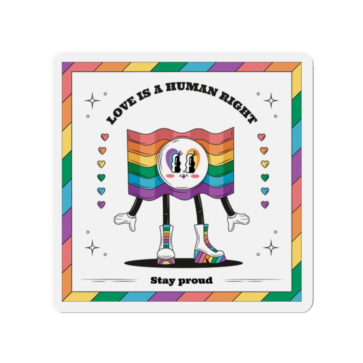 Hand Drawn Illustration Pride Month Celebration(5) Die Cut Magnets