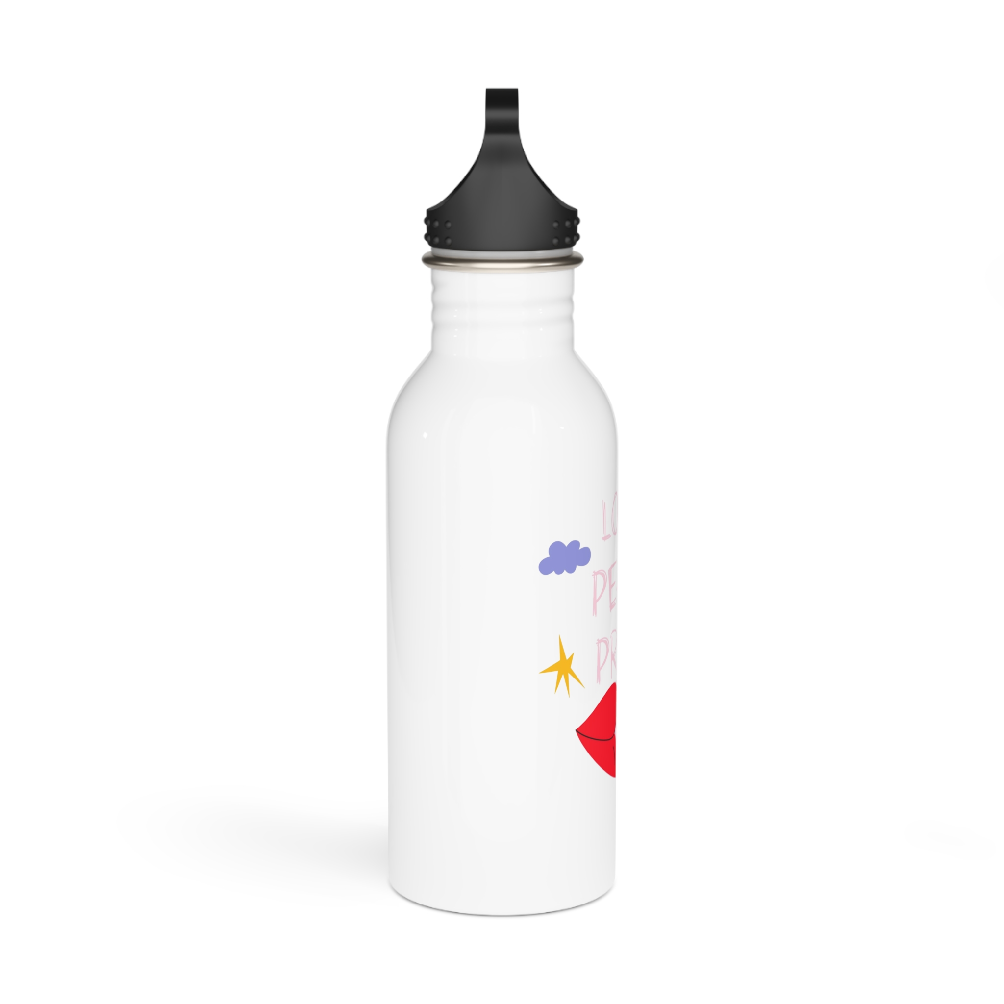 Pride Month Cartoon Funky Card Lgbt Festive Groovy Retro Poster Tolerance Freedom Stainless Steel Water Bottle - Image 2