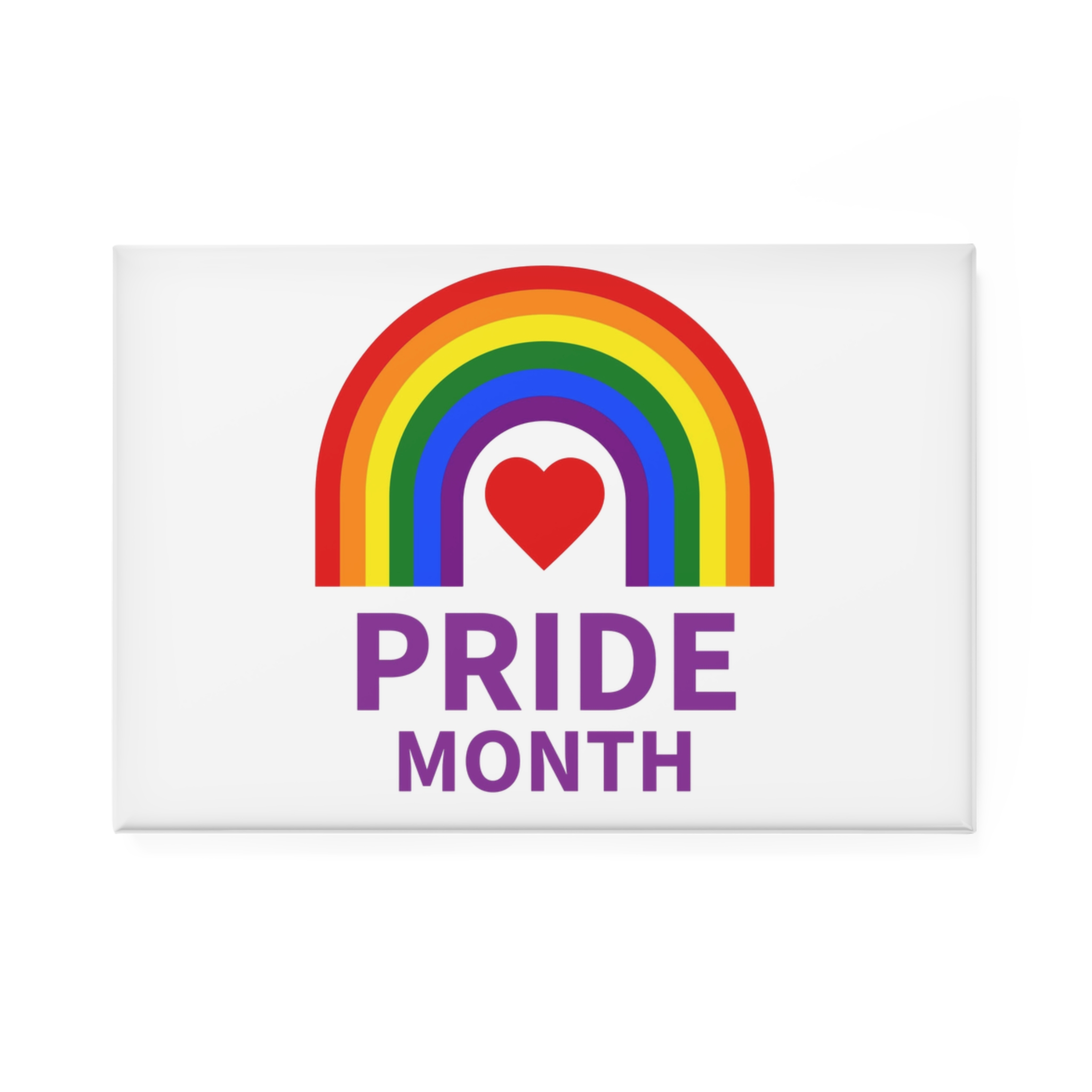 Pride Month Logo Template Design Button Magnet Rectangle 1 And 10 Pcs