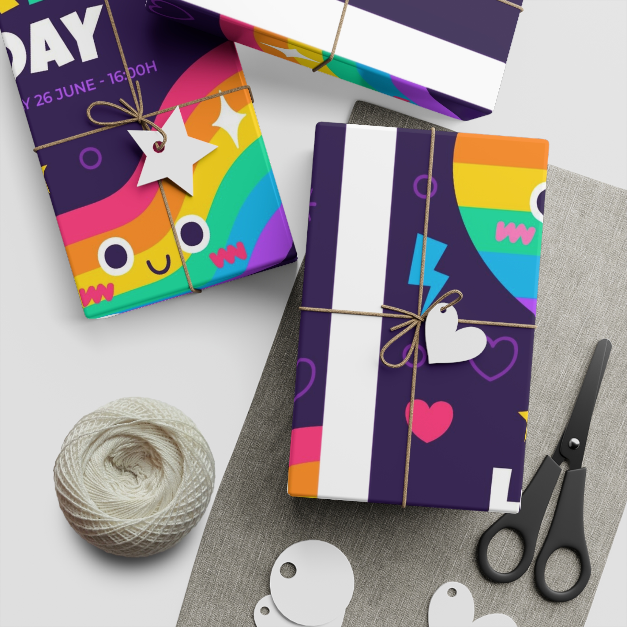 Flat Pride Month Vertical Banners Collection Gift Wrapping Paper Sheets 1pc - Image 5